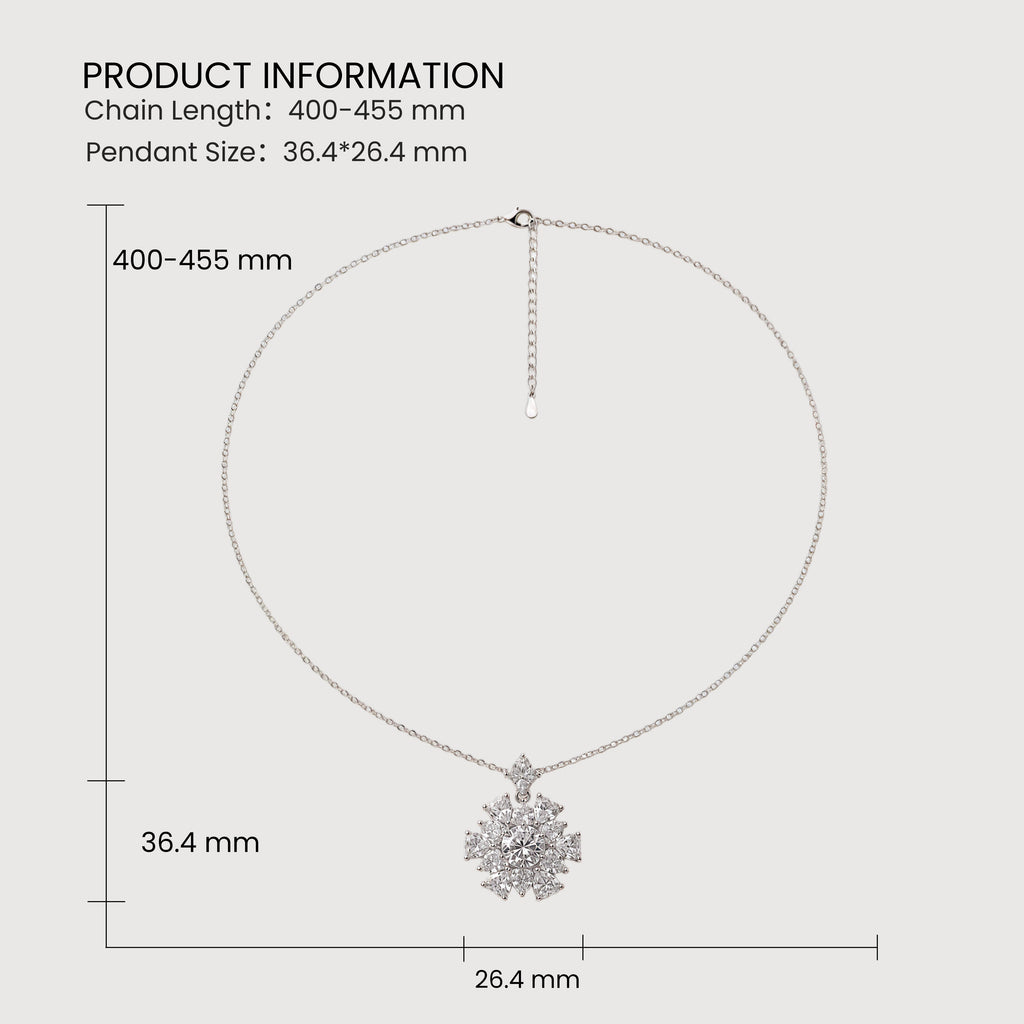 Floral Cluster 5A Cubic Zirconia Necklace