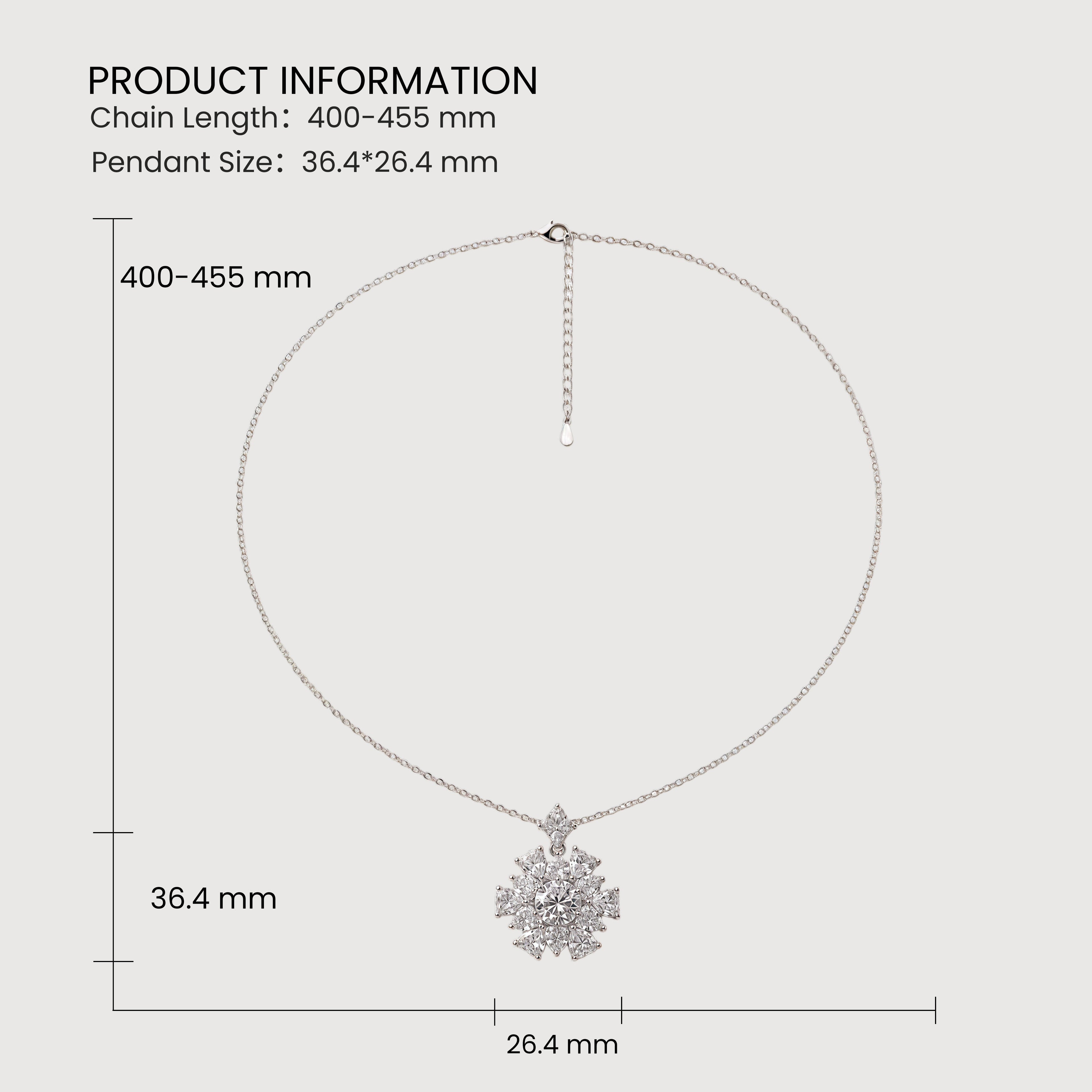 Floral Cluster 5A Cubic Zirconia Necklace