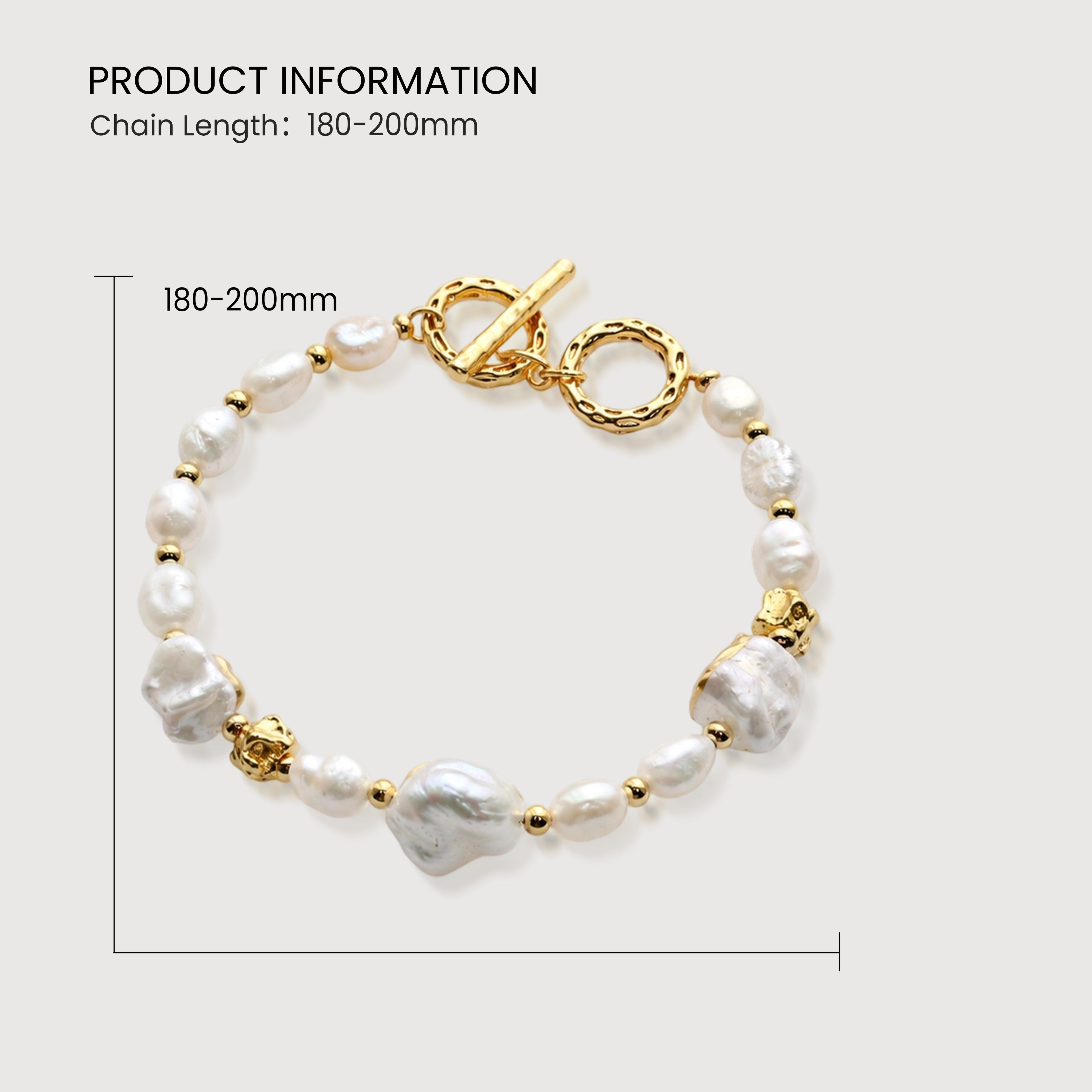 18K Gold-Plated Irregular Baroque Pearl Bracelet