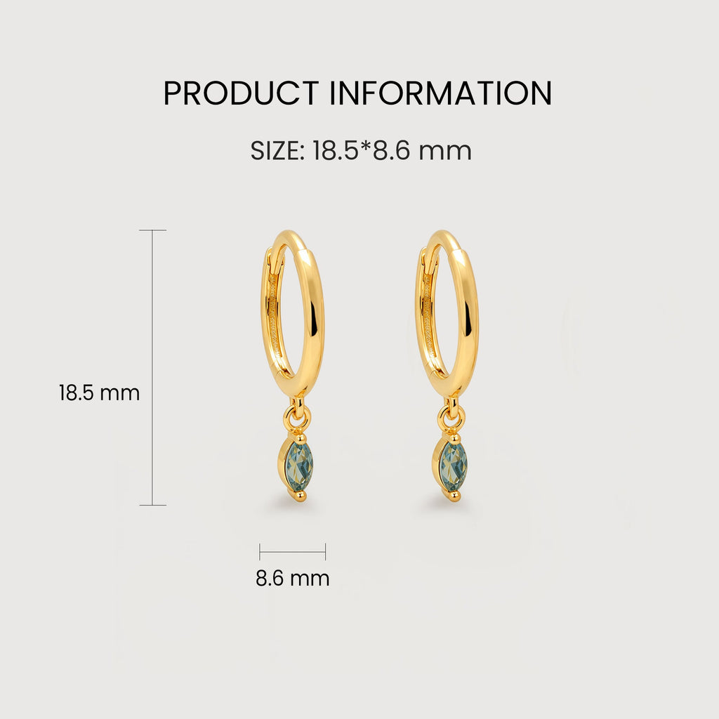 Marquise Natural Stone Huggie Earrings