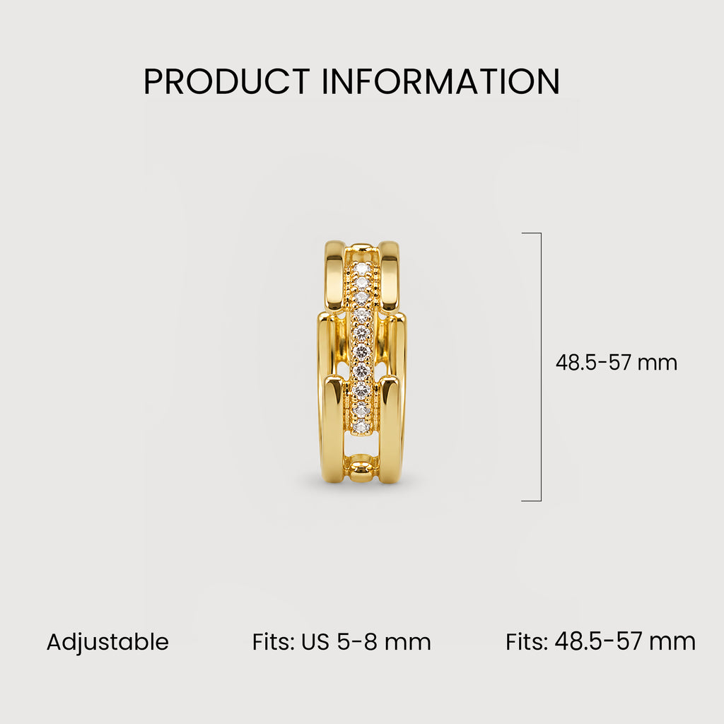 S925 CZ Multi-Band Adjustable Ring