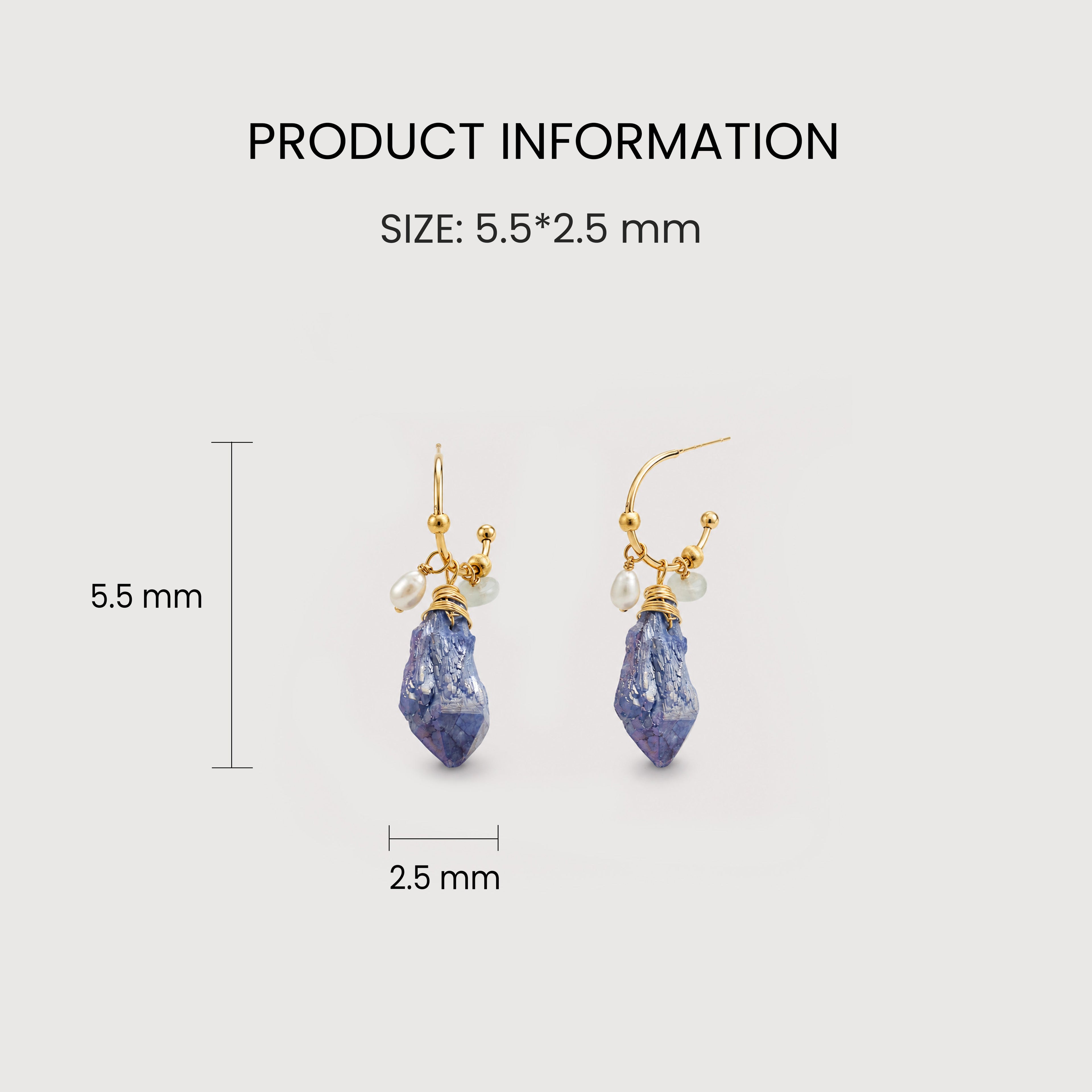 Natural Kyanite Pearl S925 Drop Earrings
