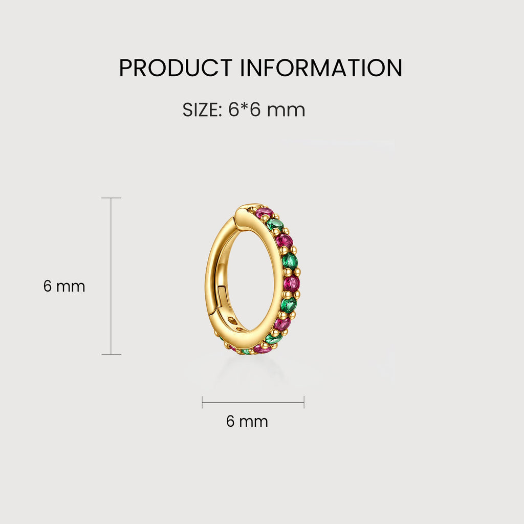 Multicolor Zircon Hoop Earrings