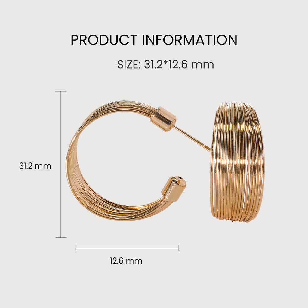 Ribbed Multi-Wire Hoop Earrings