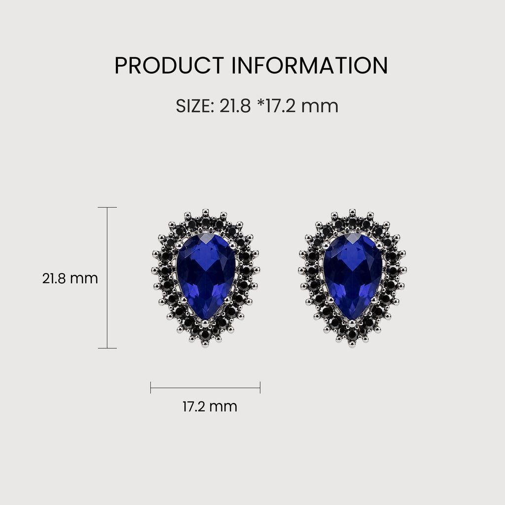 Teardrop Sapphire Accent Stud Earrings