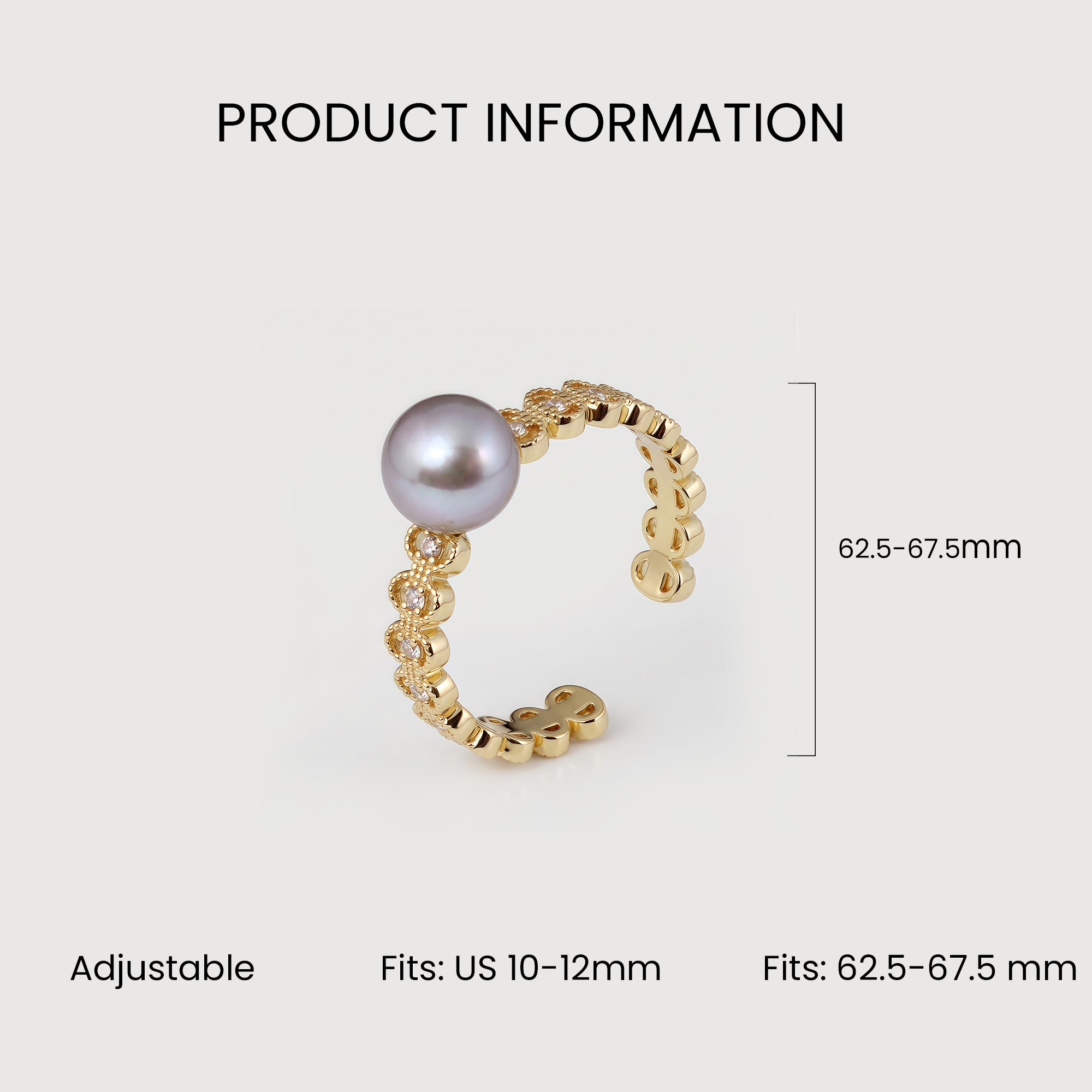 Pearl Filigree 18K Gold-Plated Copper Ring