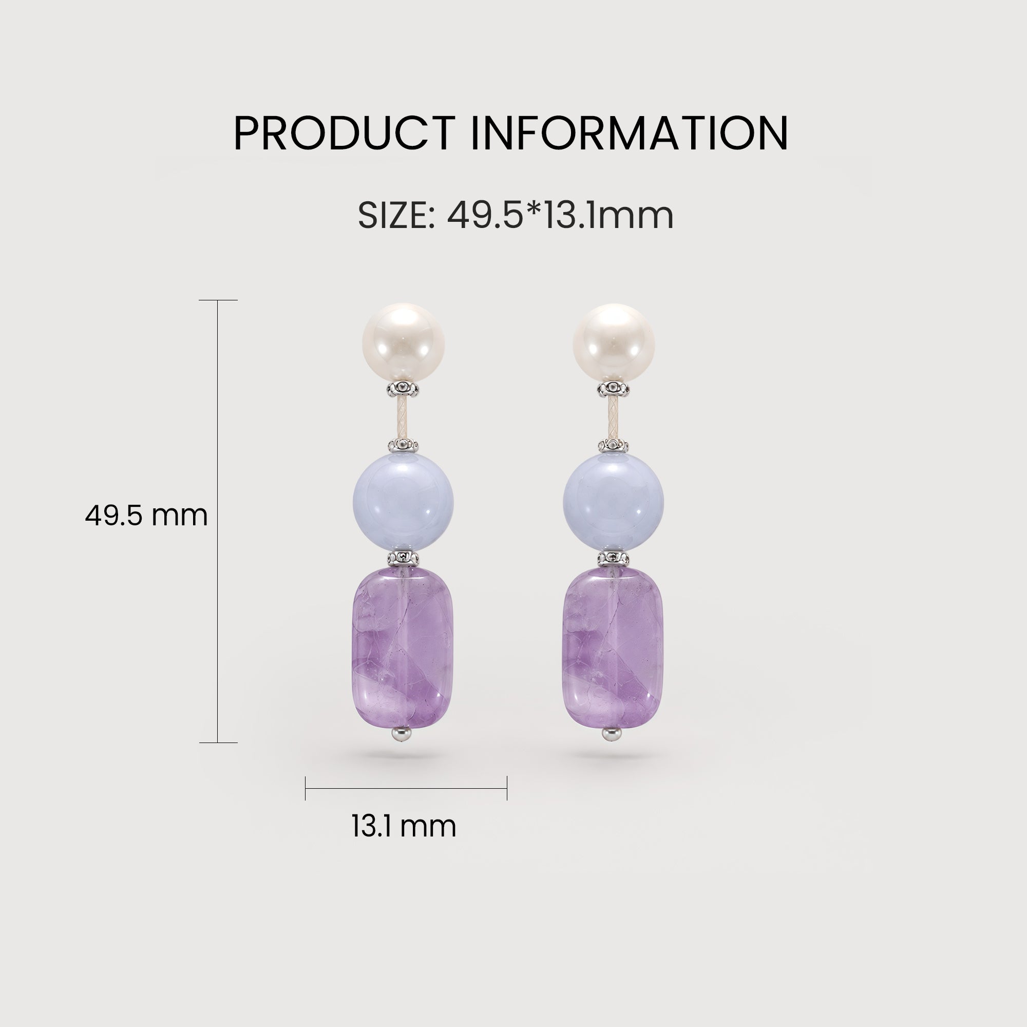 Pearl and Purple Zircon Drop Earrings
