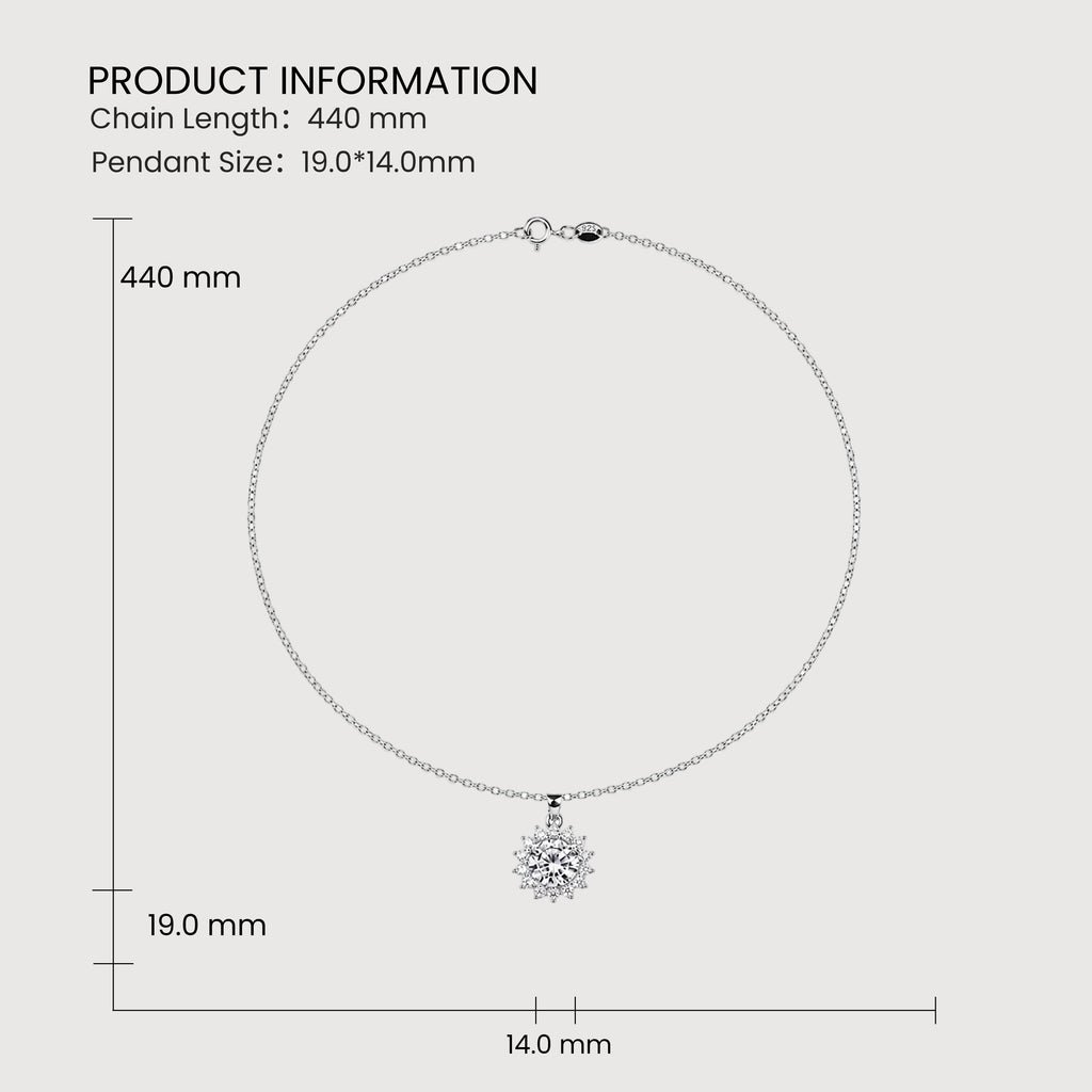 Round Halo Cubic Zirconia Pendant Necklace