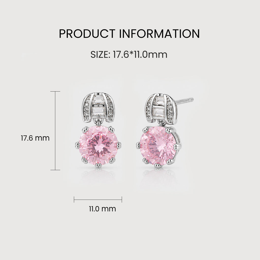 Crystal Round Drop Stud Earrings