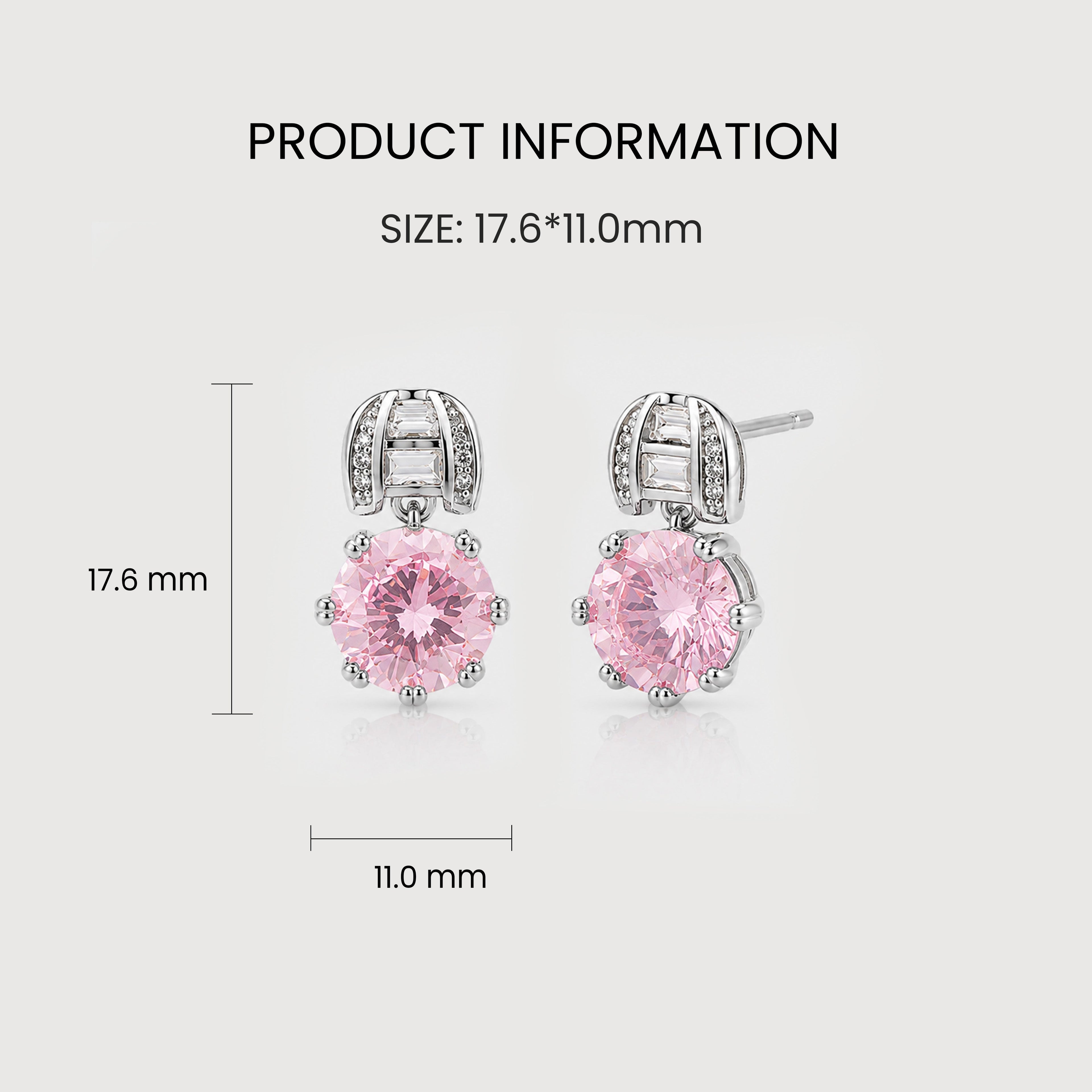 Crystal Round Drop Stud Earrings