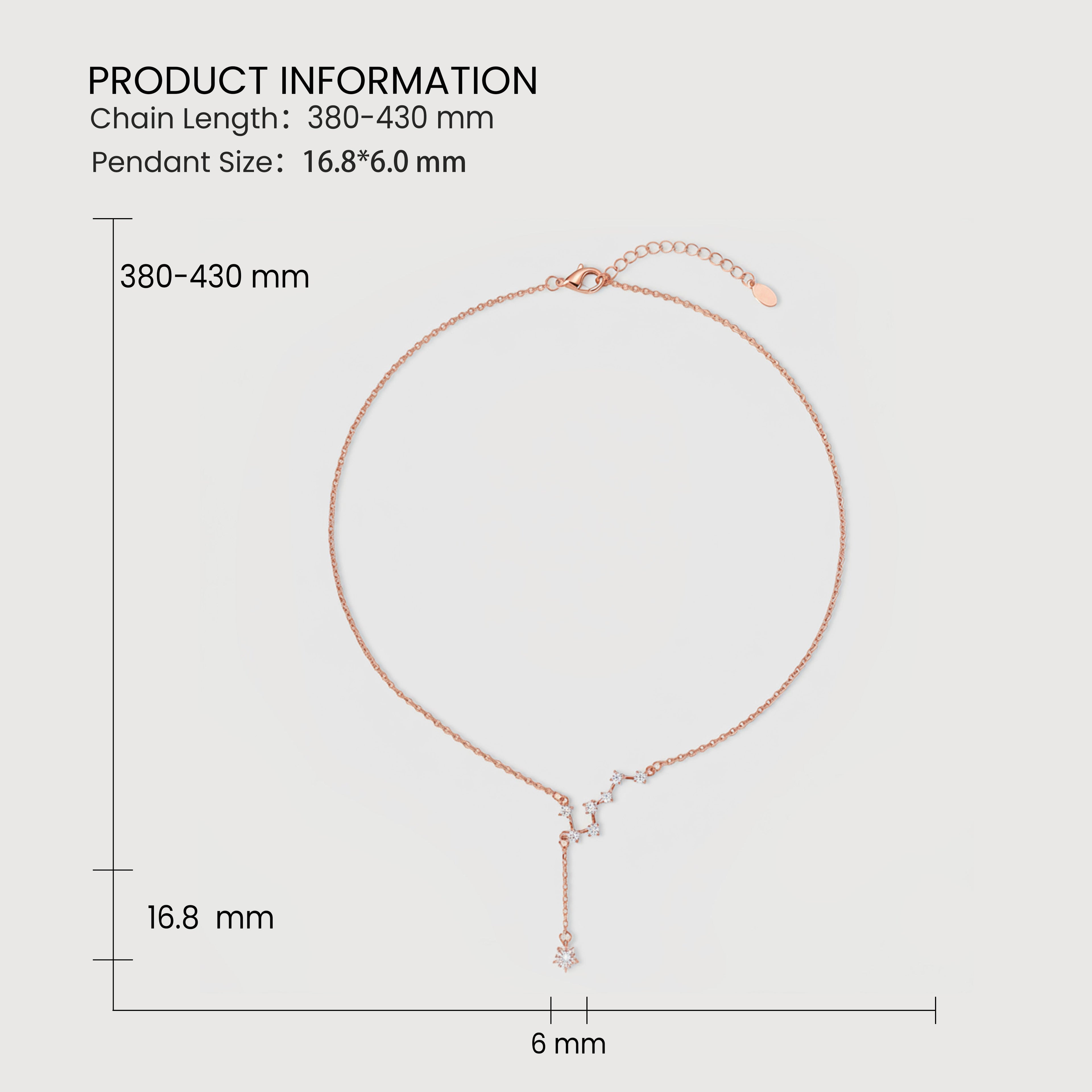 Constellation Drop Star Fine Silver Necklace