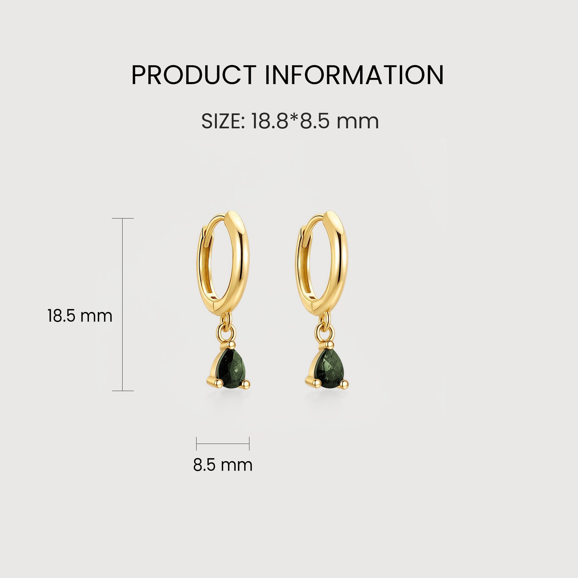 Natural Stone Teardrop Huggie Hoop Earrings