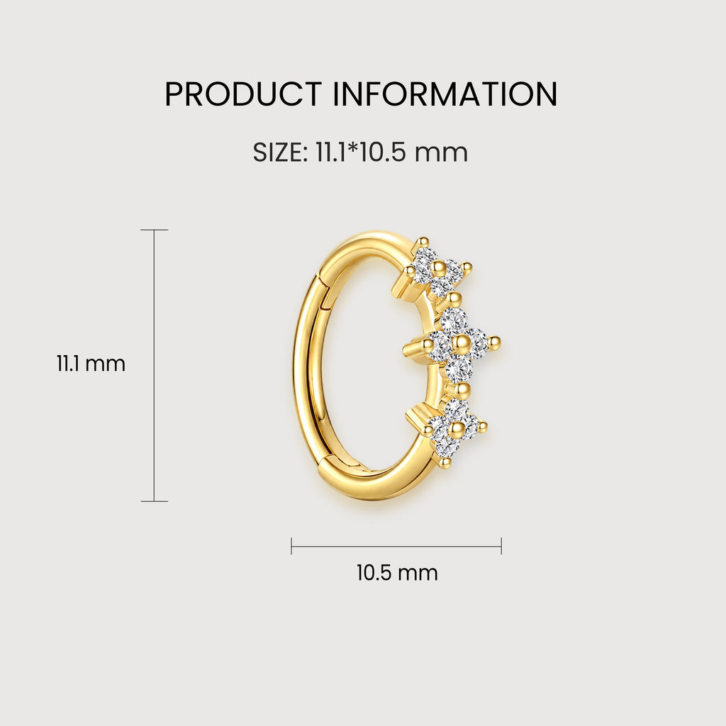 Crystal Floral Accent Hoop Earrings