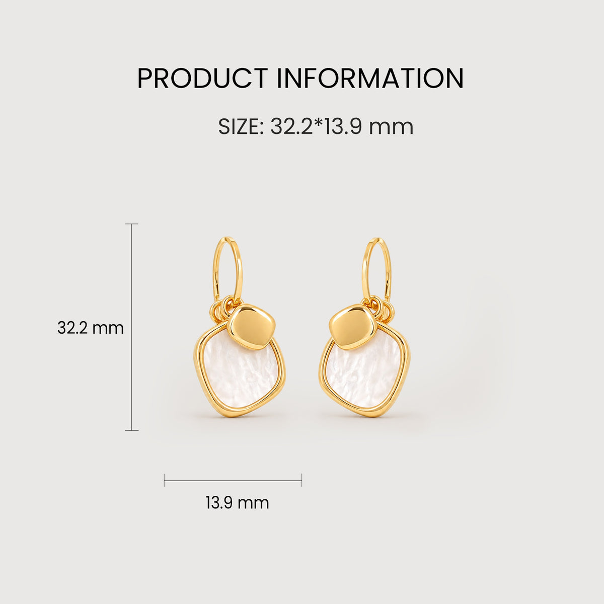 Shell Inlay Organic Drop Earrings