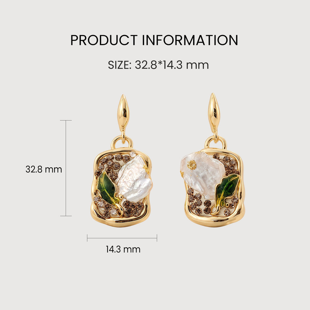 Freshwater Pearl Crystal Drop Earrings
