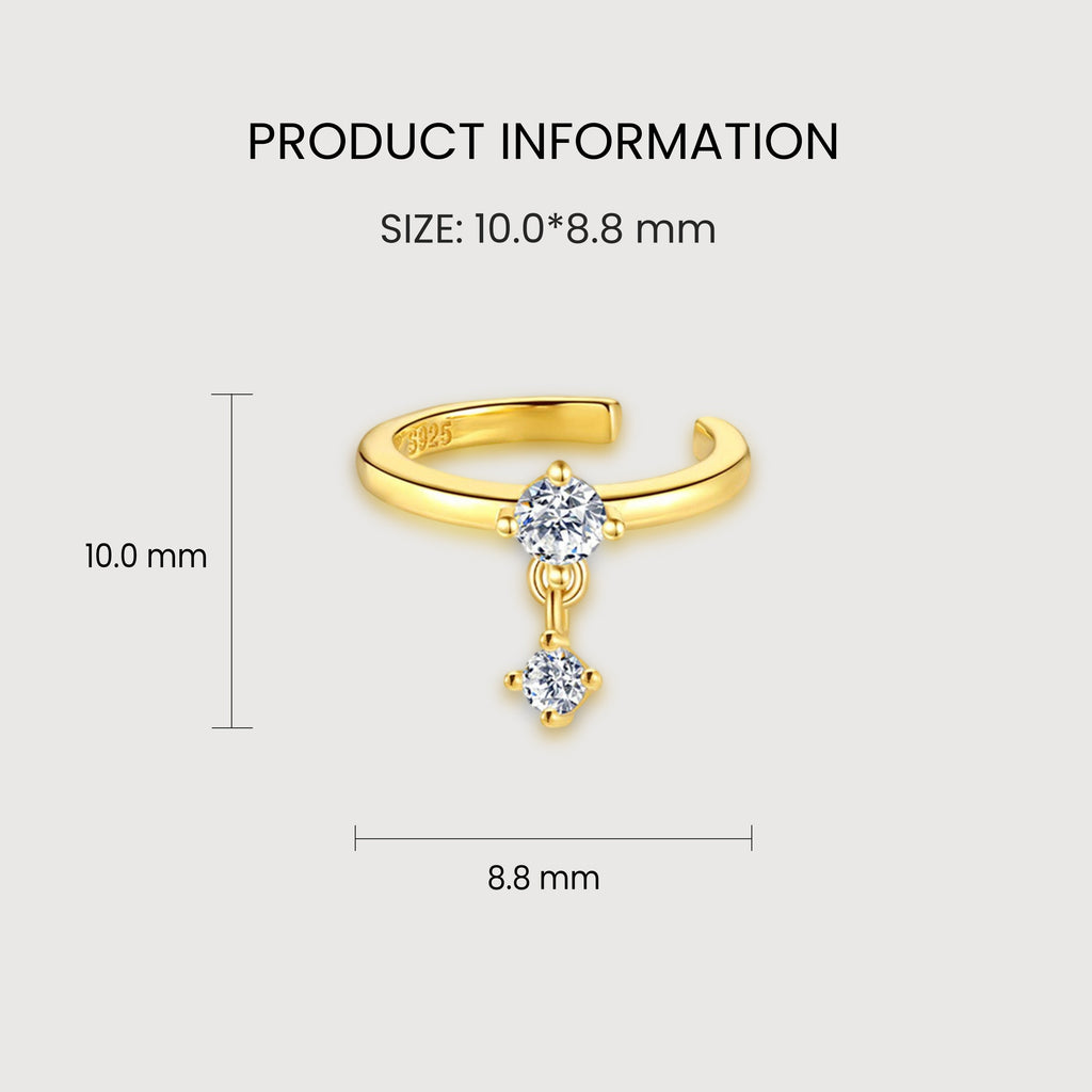 Zircon Dangle Open-Ended Ear Cuff