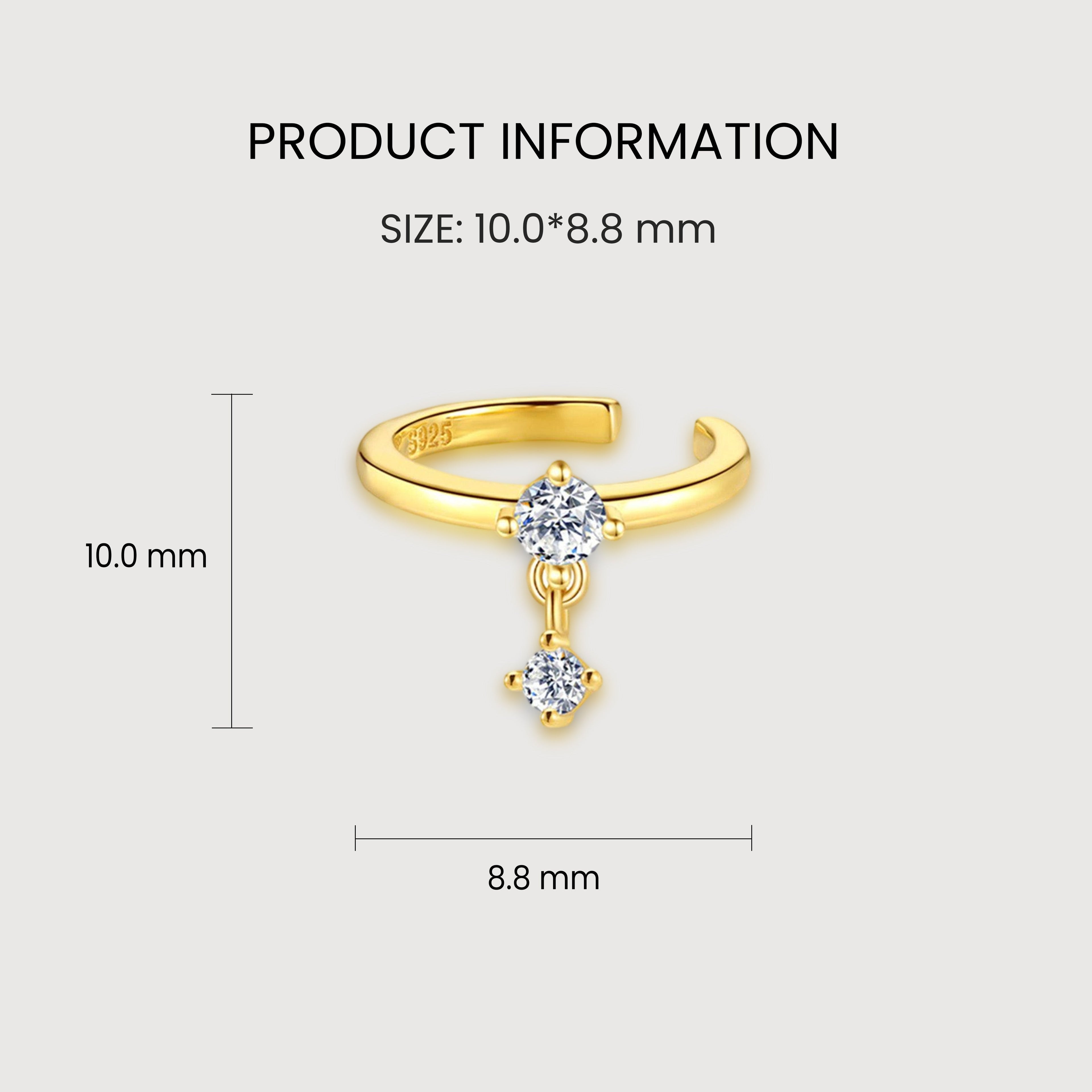 Zircon Dangle Open-Ended Ear Cuff