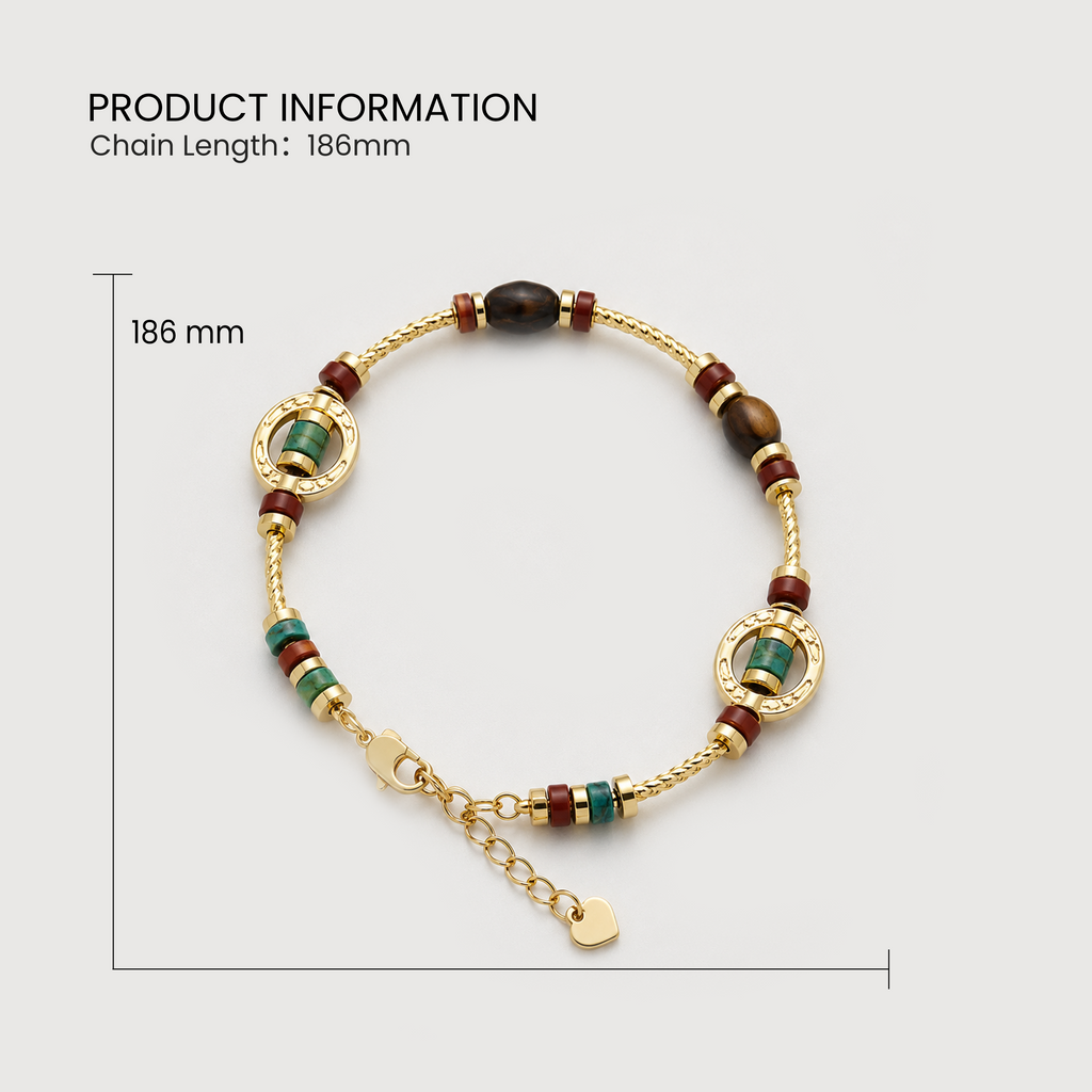 Gold-Plated Mixed Natural Stone Bracelet