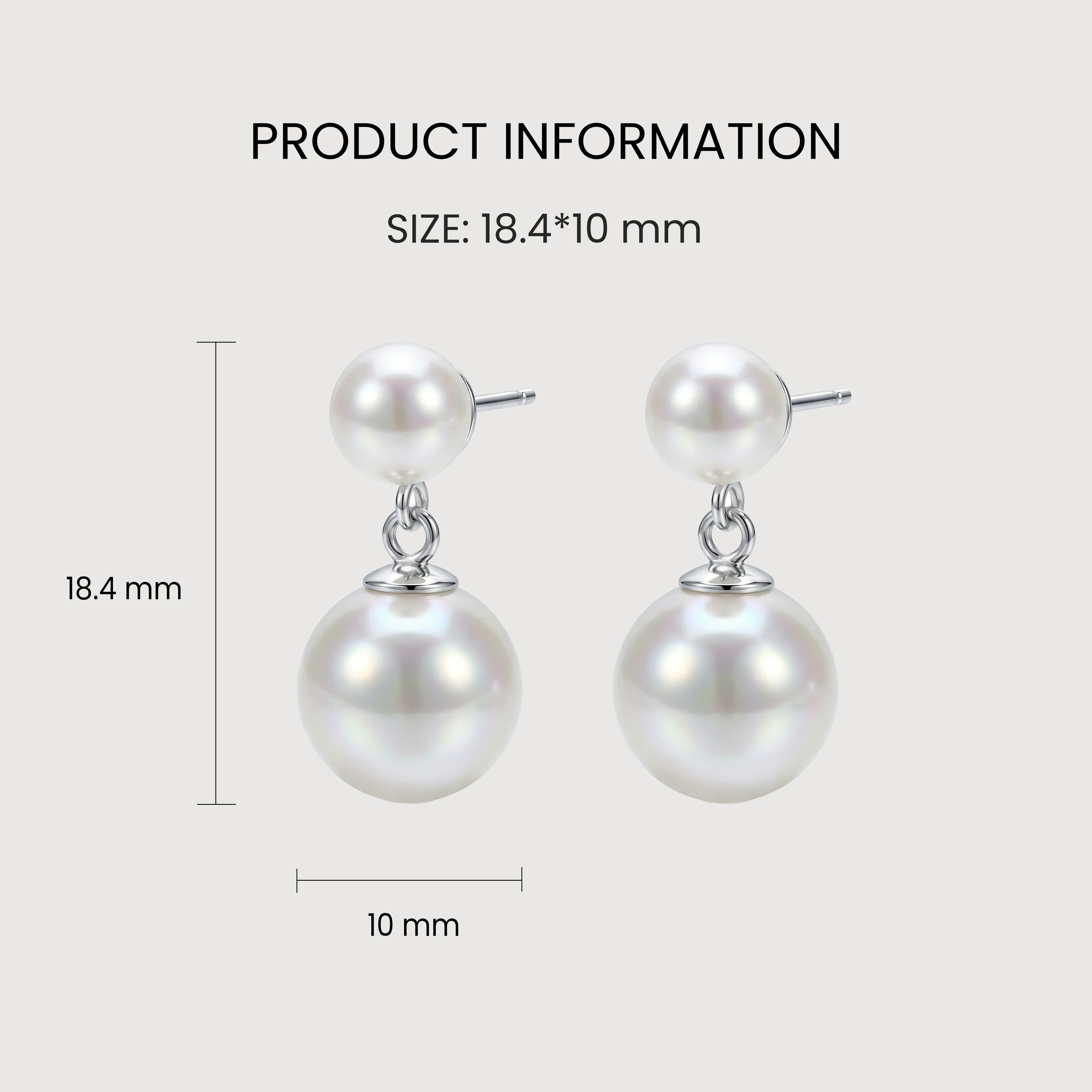Double Pearl Drop Stud Earrings