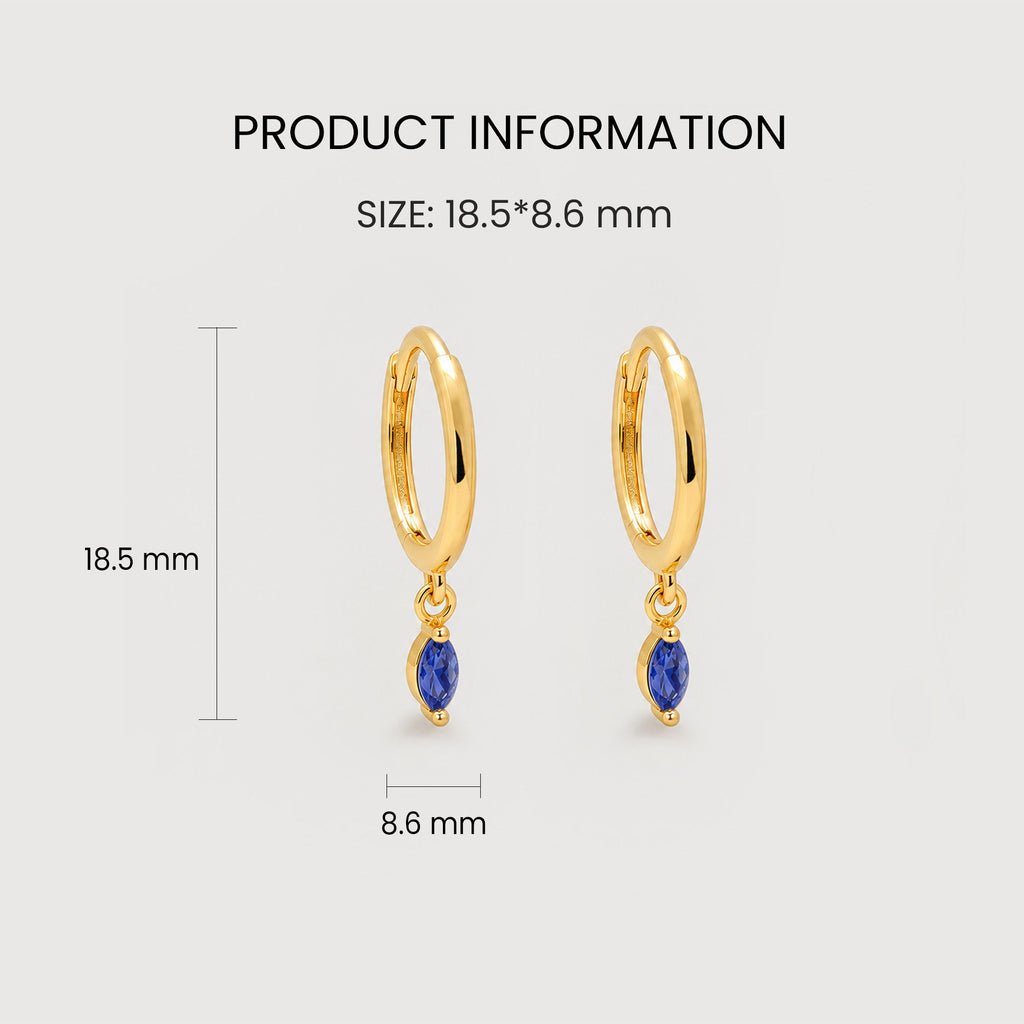 Marquise Natural Stone Huggie Earrings