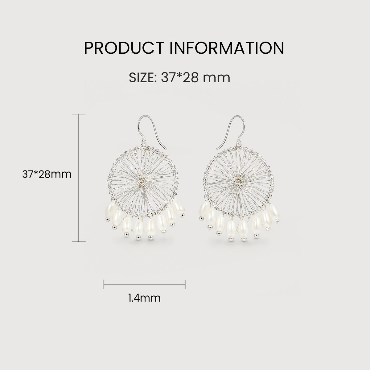 Wirework Pearl Fringe Drop Earrings