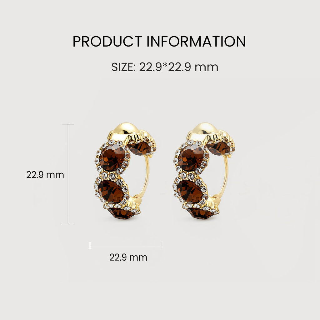Zircon Cluster Leverback Hoop Earrings