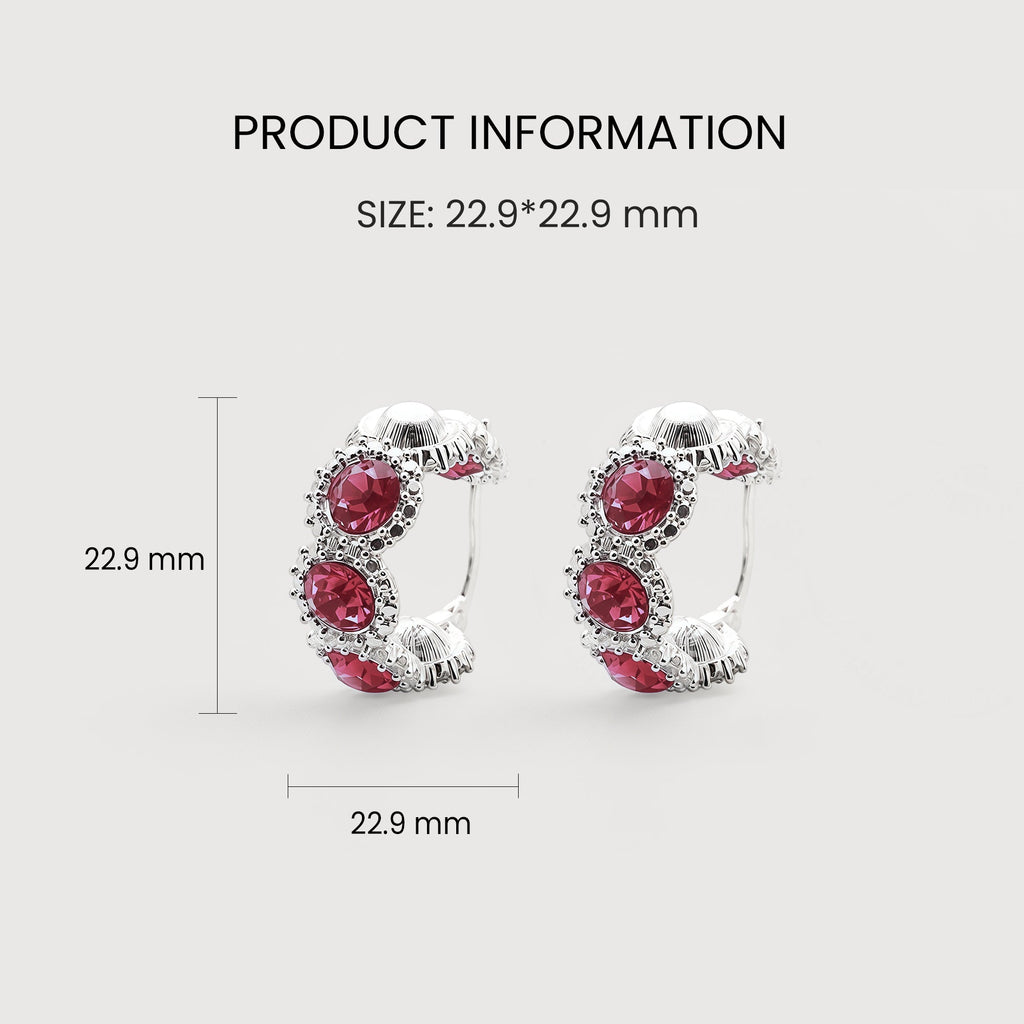 Zircon Cluster Leverback Hoop Earrings