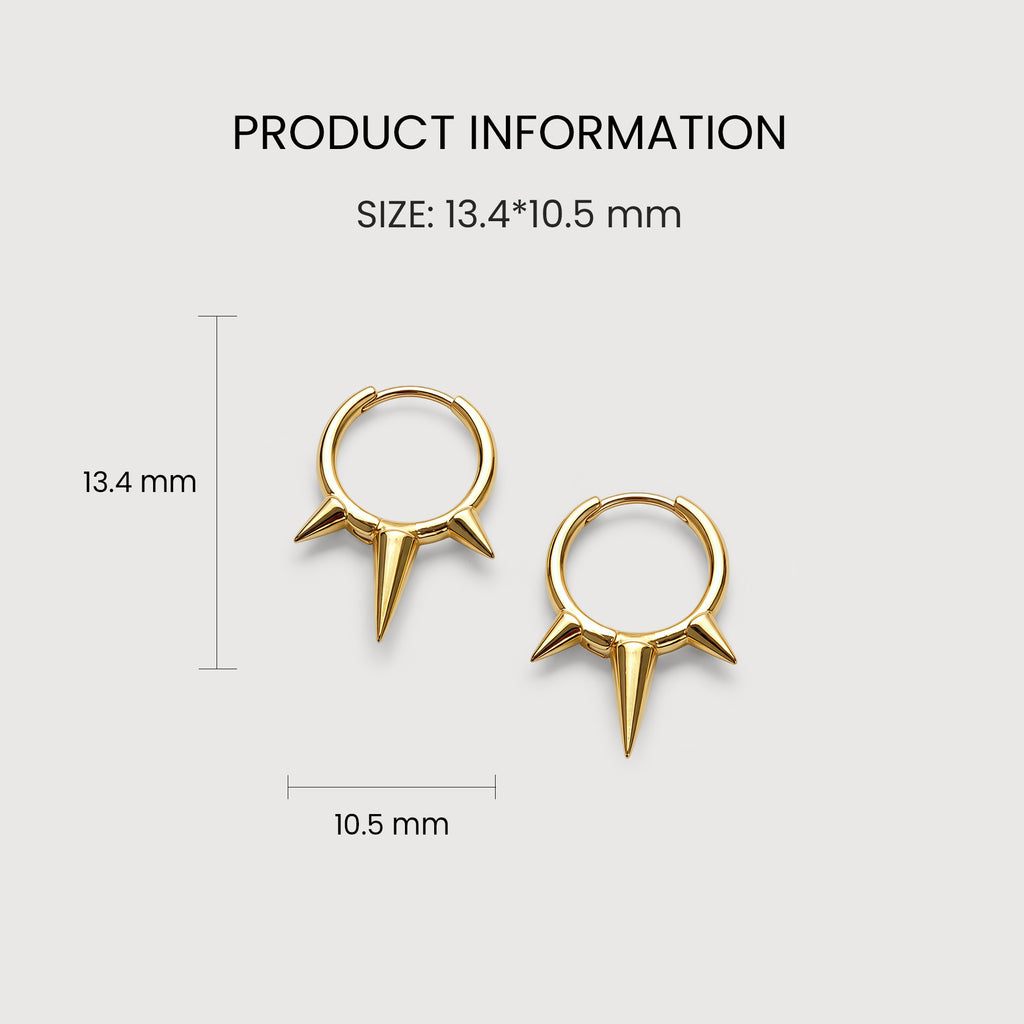 Spike Detail Huggie Hoop Earrings