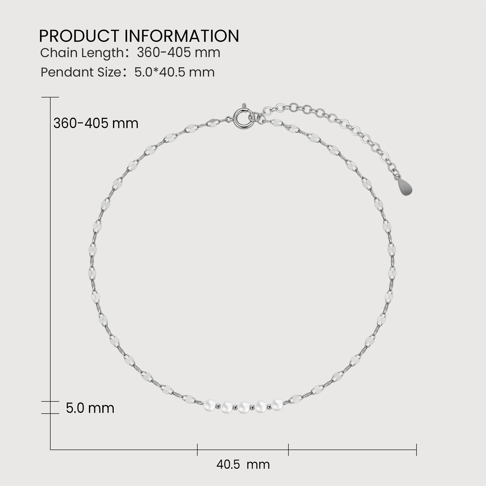 Five-Pearl S999 Silver Station Necklace