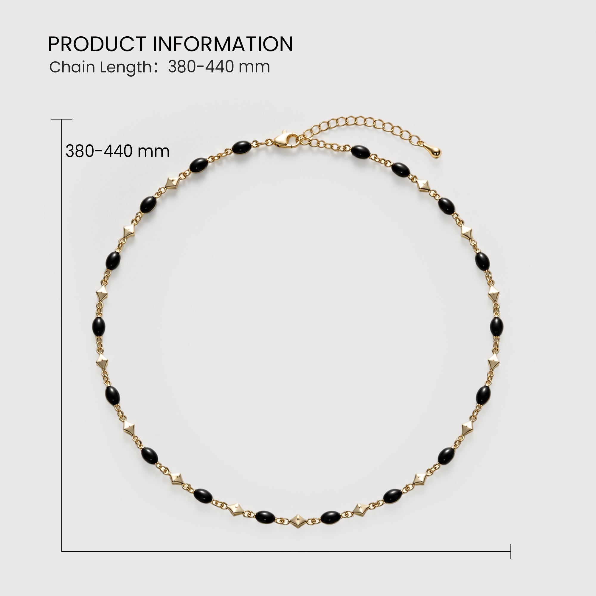 Black Spinel Gold-Plated Sterling Silver Necklace