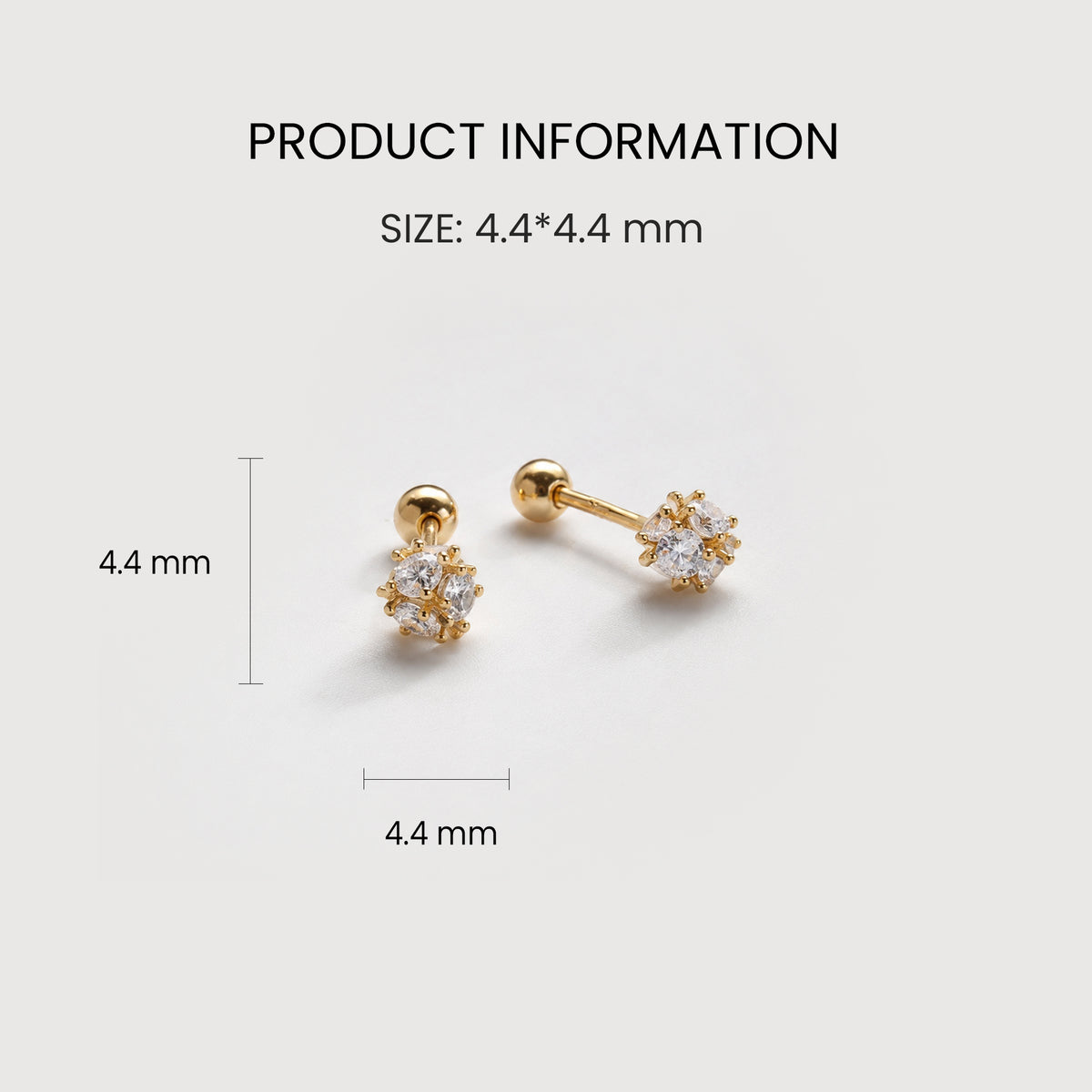 Gold-Plated S925 5A Zircon Floral Cluster Stud Earrings