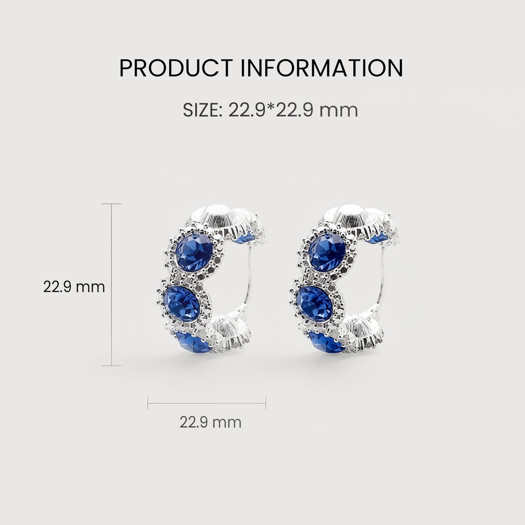 Zircon Cluster Leverback Hoop Earrings