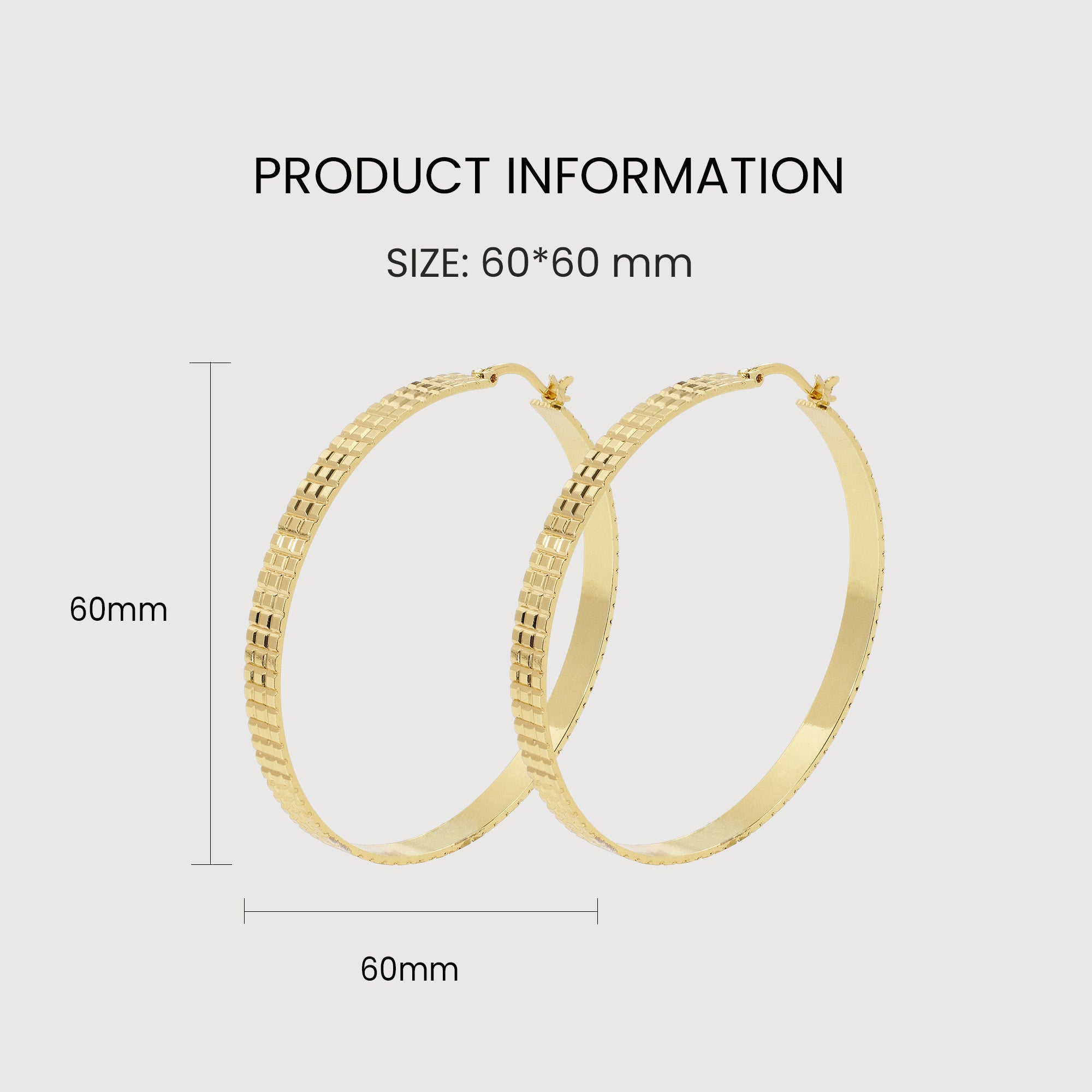 Textured Gold-Tone Large Hoop Earrings