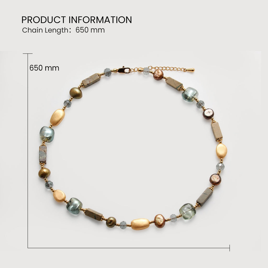 Freshwater Pearl Natural Stone Beaded Necklace