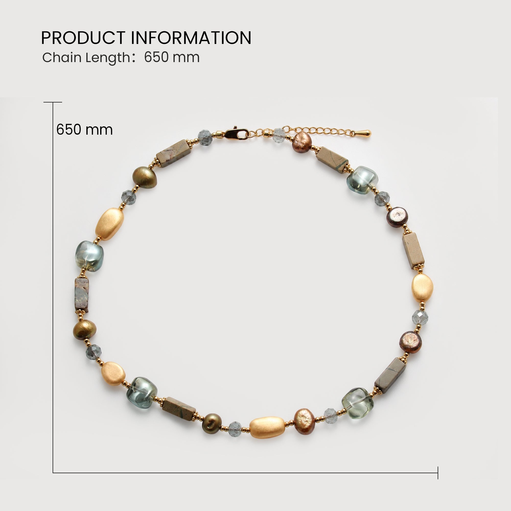 Freshwater Pearl Natural Stone Beaded Necklace