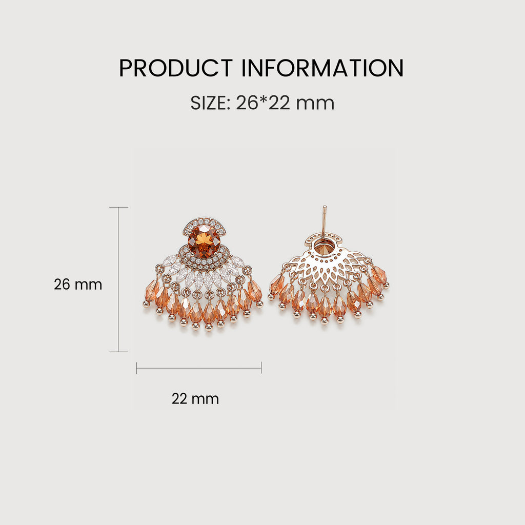 Gold-Plated Faceted Crystal Chandelier Earrings