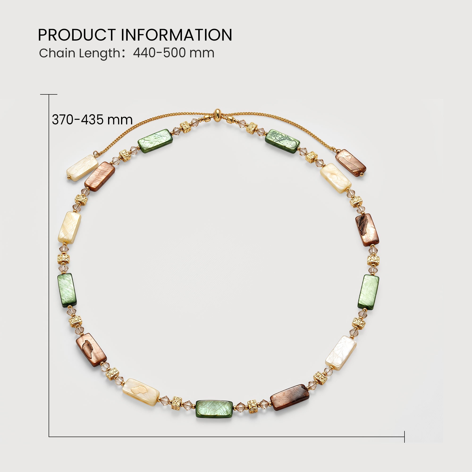Shell and Glass Crystal Slider Necklace