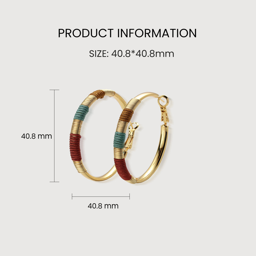 Multicolor Wrapped Hoop Earrings