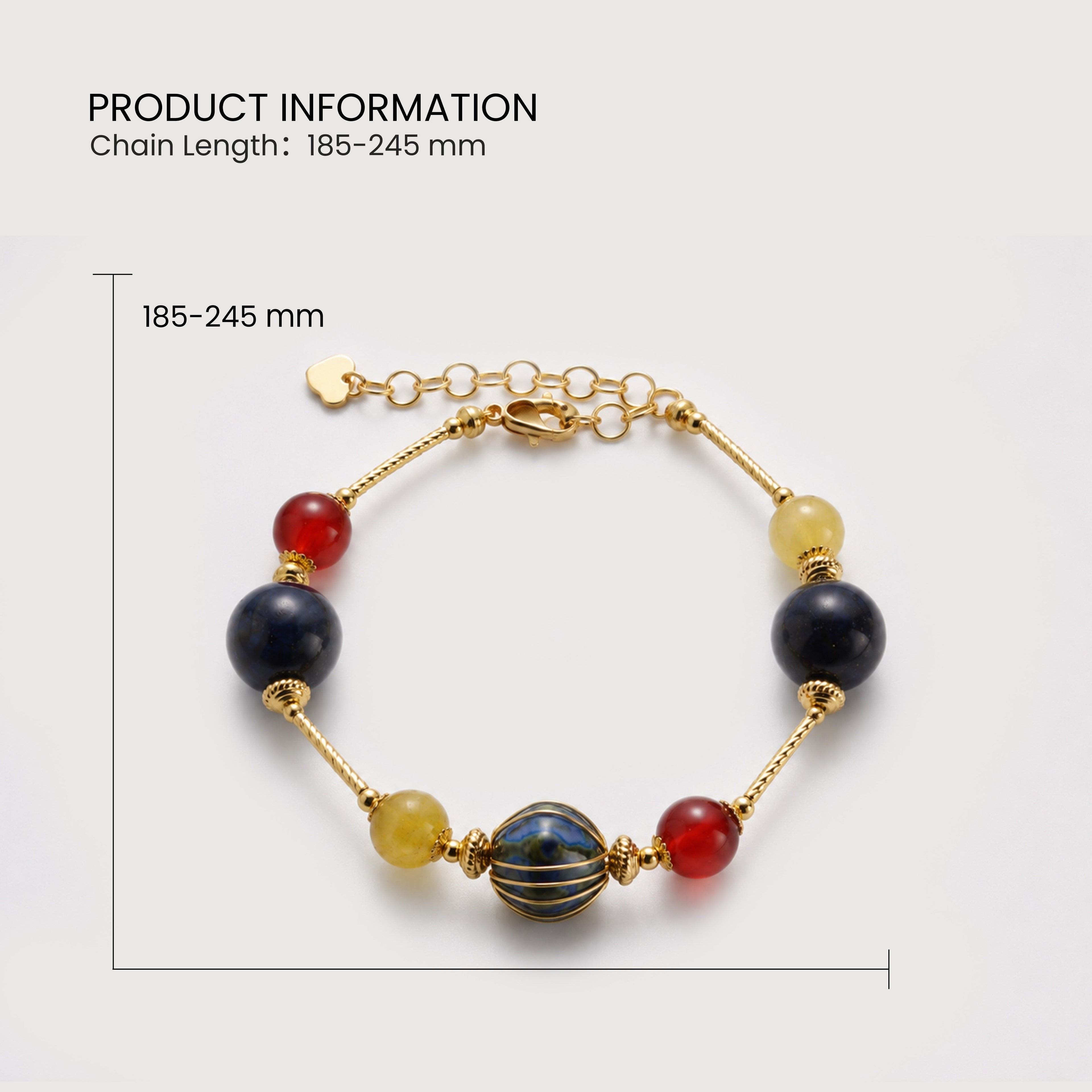 Gold-Plated Multicolor Ceramic Bead Bracelet