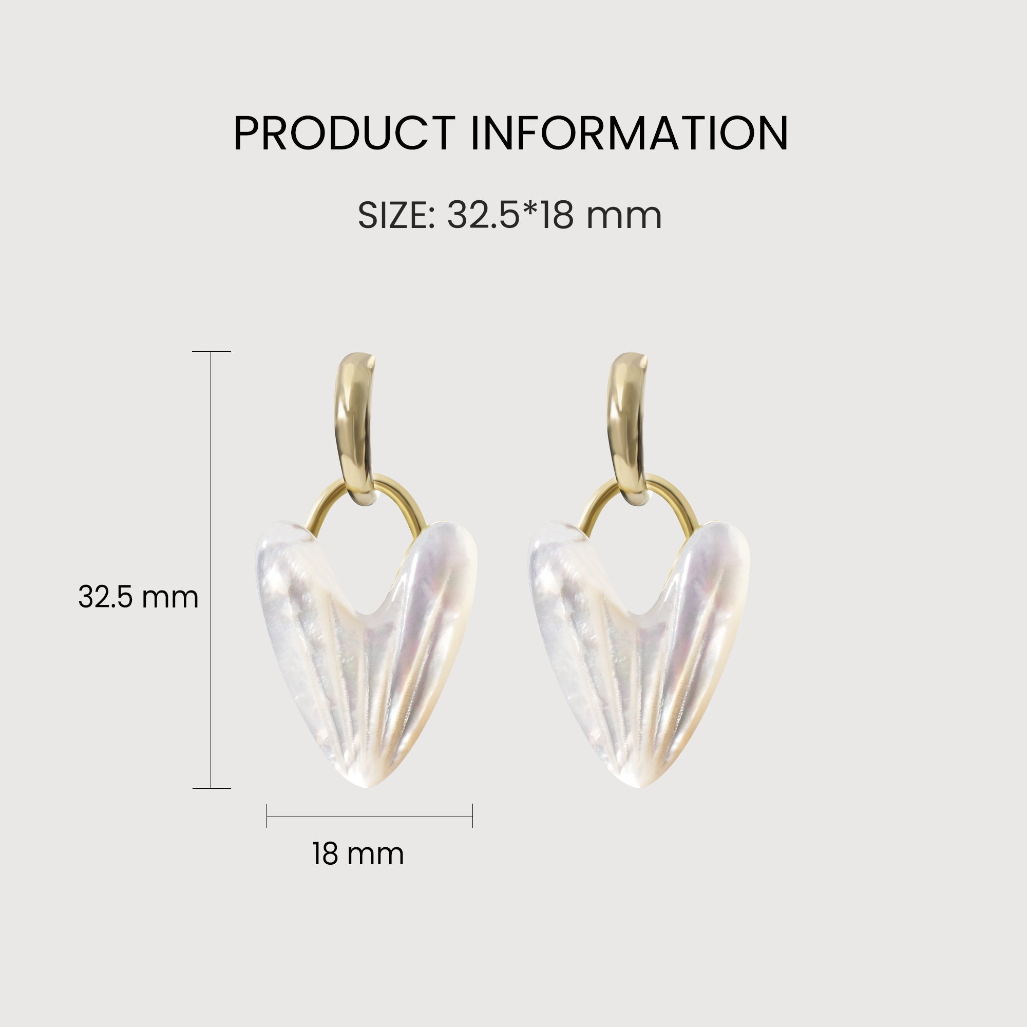 Iridescent Heart Drop Hoop Earrings
