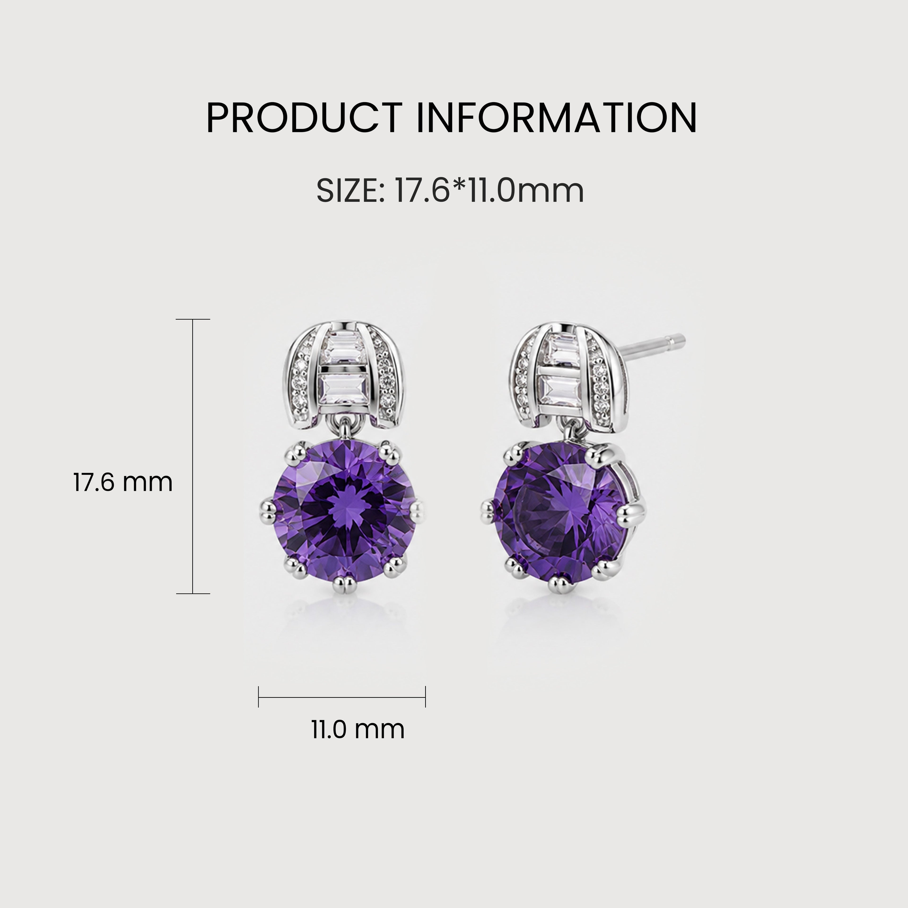 Crystal Round Drop Stud Earrings