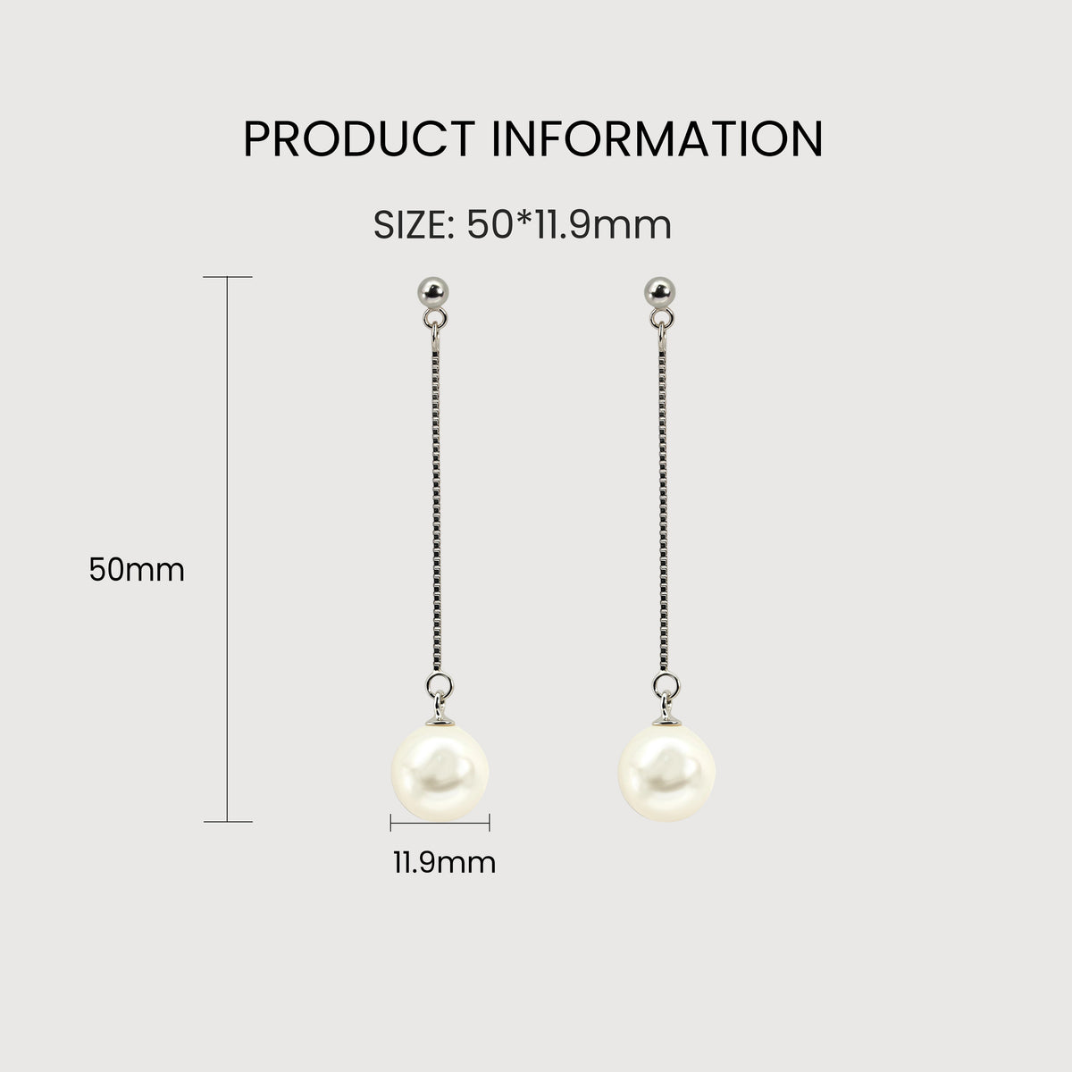 Sterling Silver Chain Pearl Drop Earrings