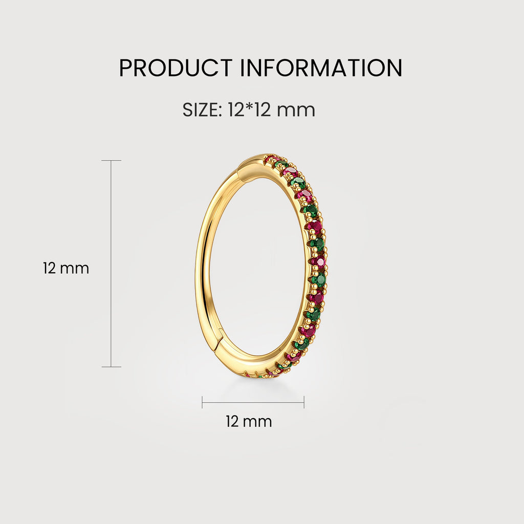 Multicolor Zircon Hoop Earrings