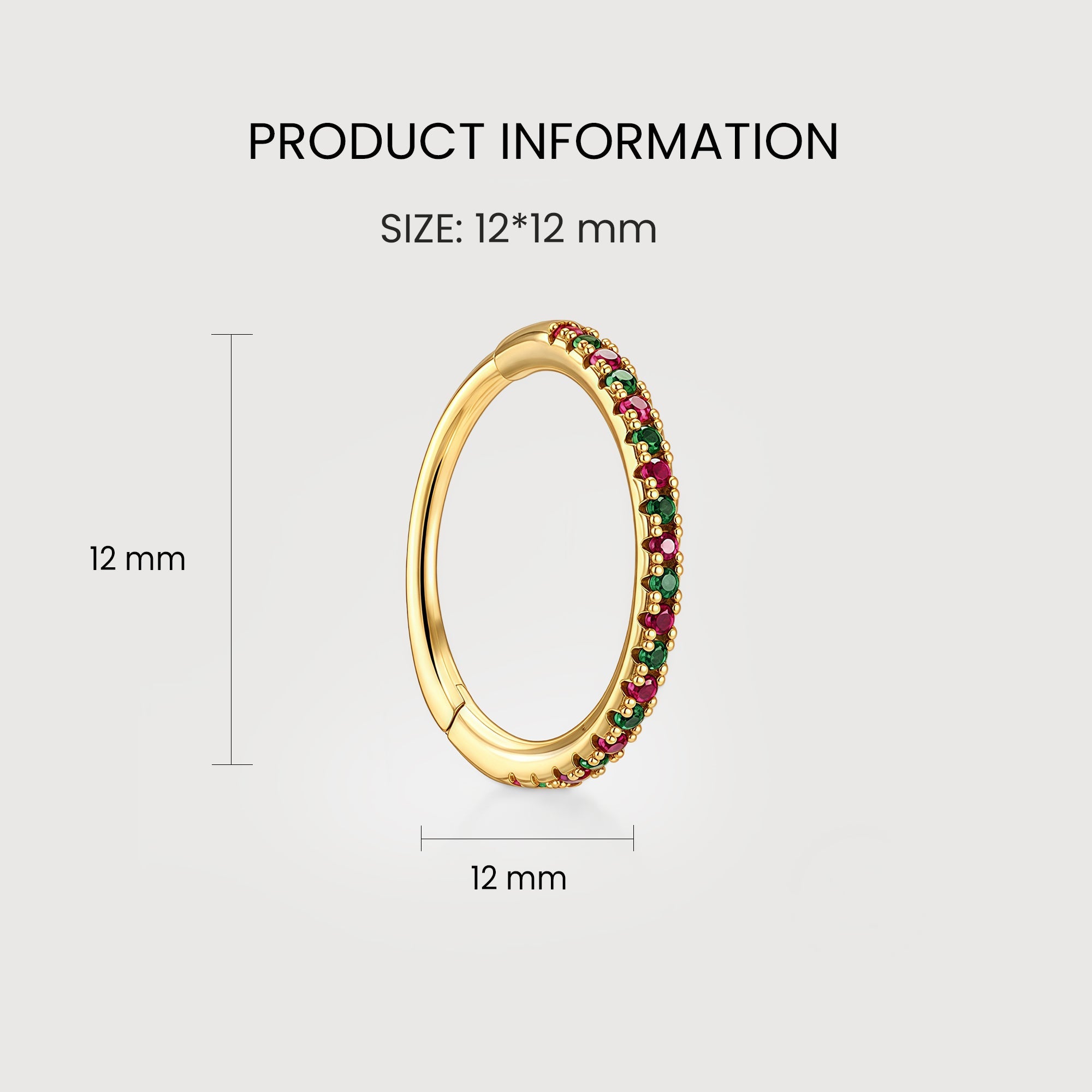 Multicolor Zircon Hoop Earrings
