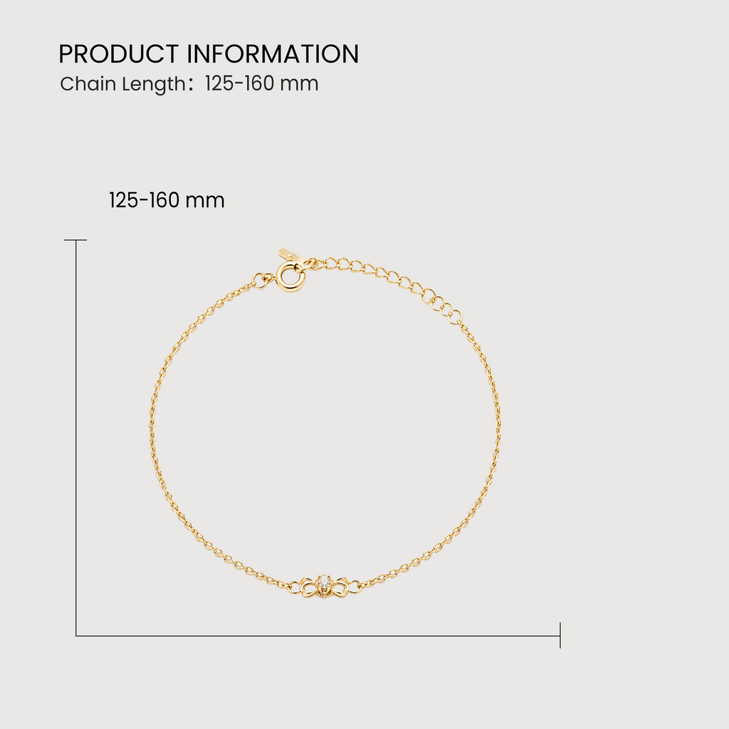 18K Gold-Plated Sterling Silver Bow Bracelet
