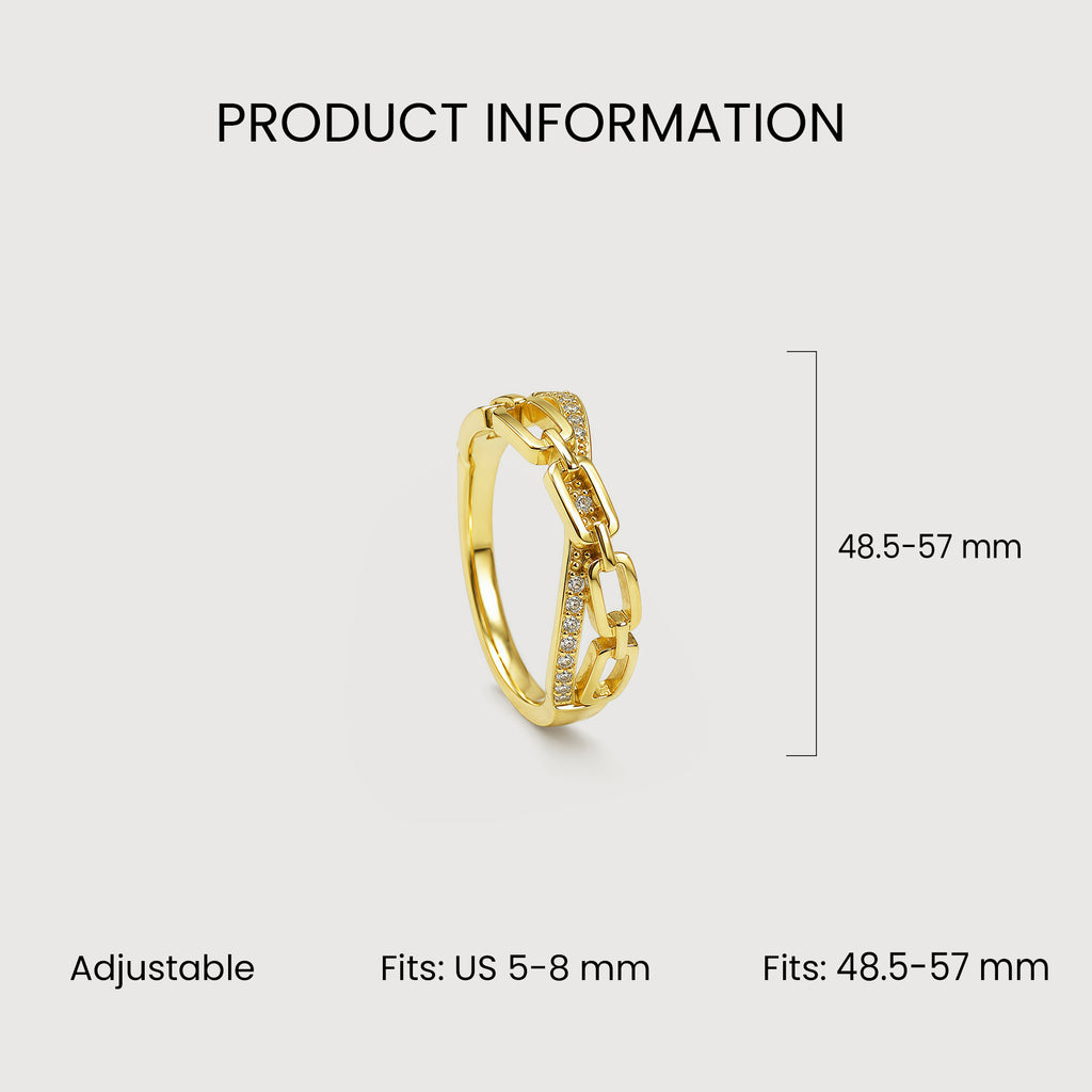 18K Gold-Plated S925 Rope Knot Ring