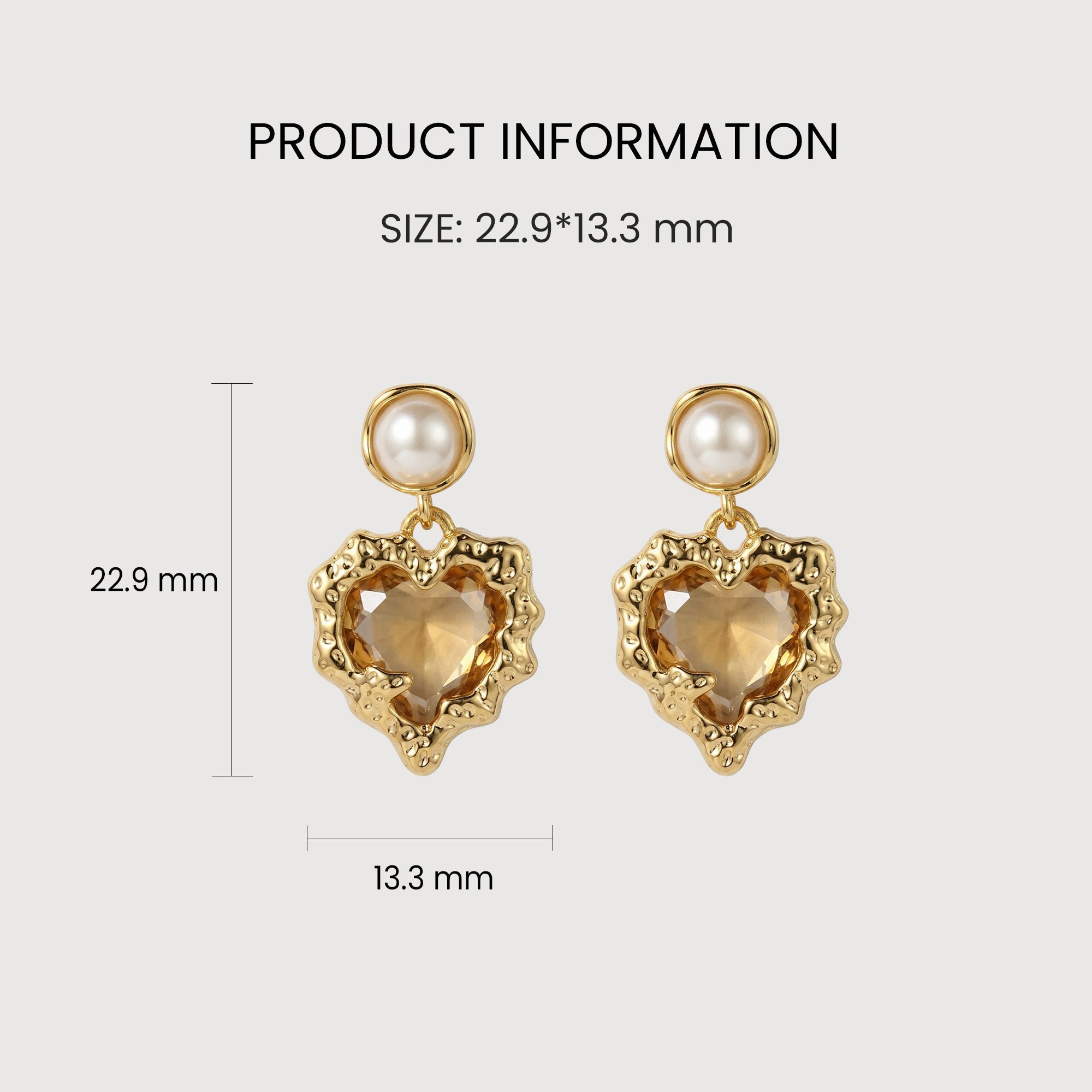 Pearl Heart-Cut Zircon Drop Earrings