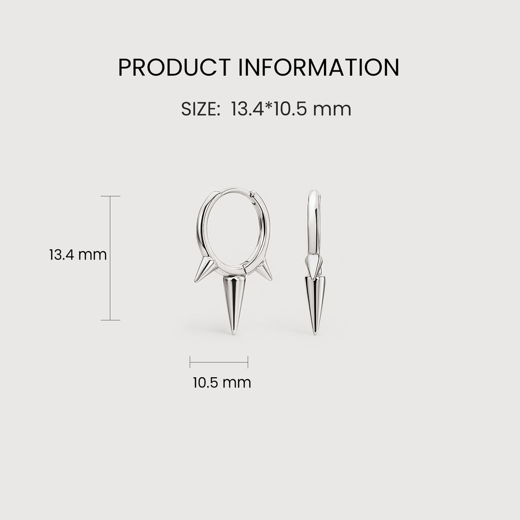 Spike Detail Huggie Hoop Earrings