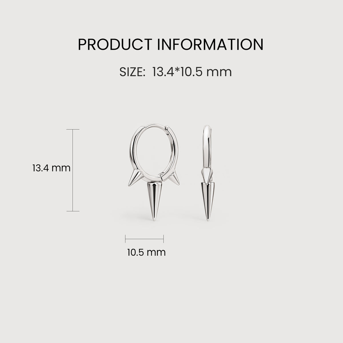 Spike Detail Huggie Hoop Earrings