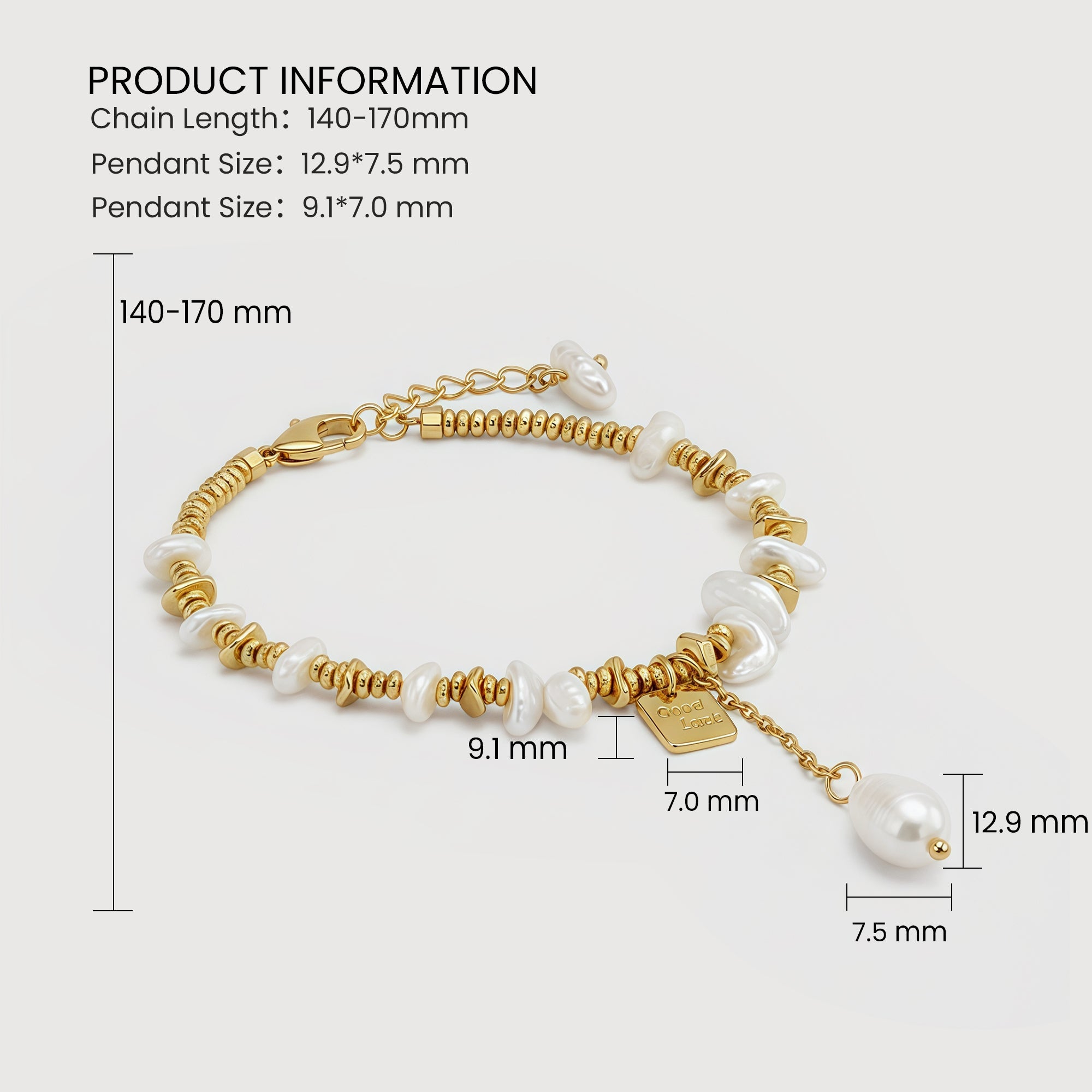 18K Gold-Plated Baroque Pearl Bracelet